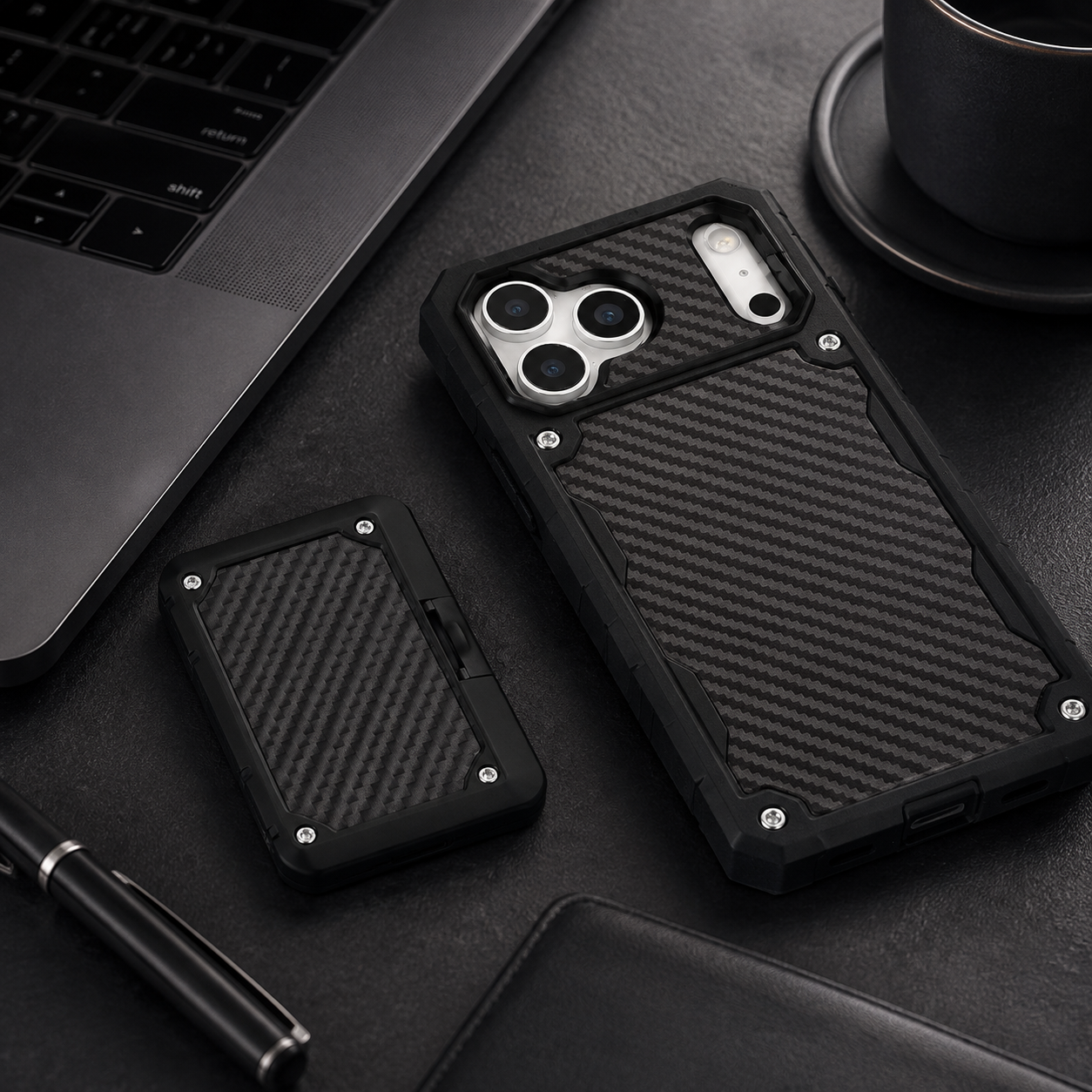 Premium iPhone Case Heavy Duty MagSafe Compatible Protective Cover Shockproof Military Grade Drop Protection Scratch Resistant Full Coverage