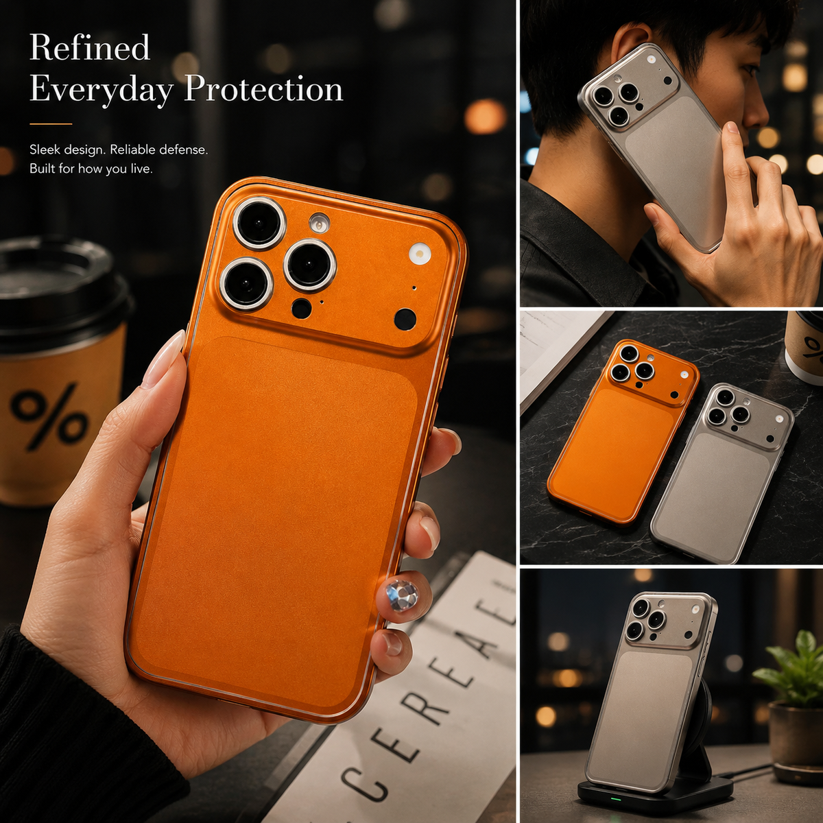 Premium iPhone Case Metal Alloy Frame Slim Protective Cover Matte Backplane Shockproof Anti Scratch Anti Fingerprint Lightweight Full Coverage