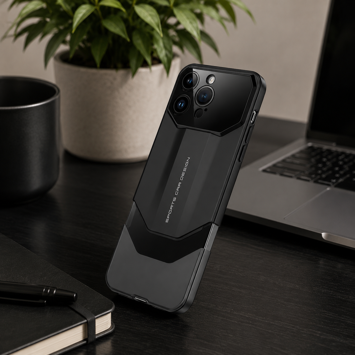 Premium iPhone Case Luxury Supercar Design Hard PC Shockproof Protective Cover Camera Lens Protection Anti Scratch Dustproof Slim Full Coverage