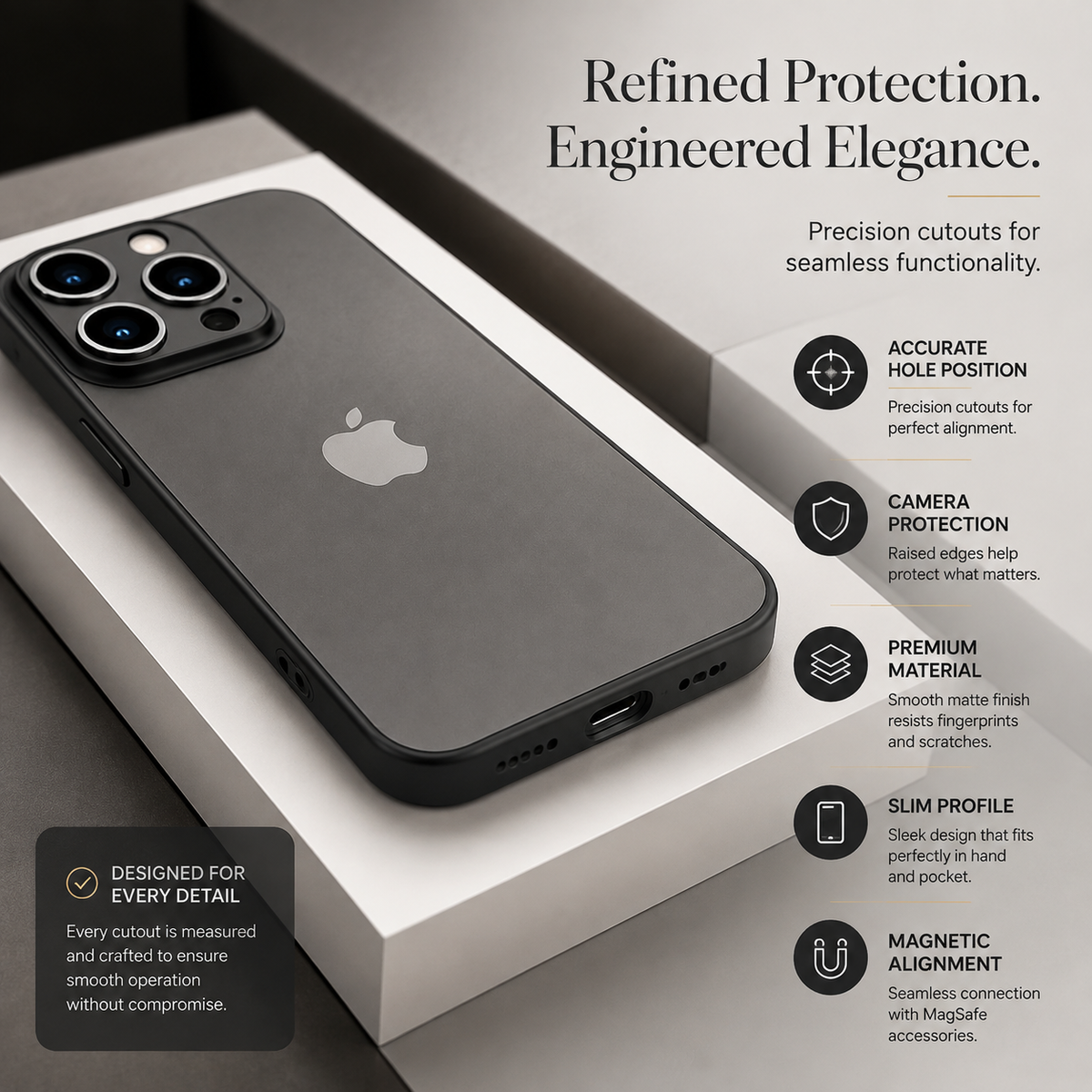 Premium iPhone Case Translucent Armor Shockproof Bumper Cover Matte Protective PC TPU Anti Fingerprint Anti Scratch Slim Full Coverage