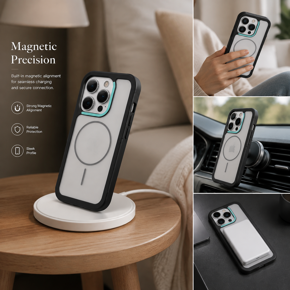 Premium iPhone Case MagSafe Compatible Matte Frosted Armor Cover Magnetic PC TPU Shockproof Protective Case Anti Scratch Slim Full Coverage