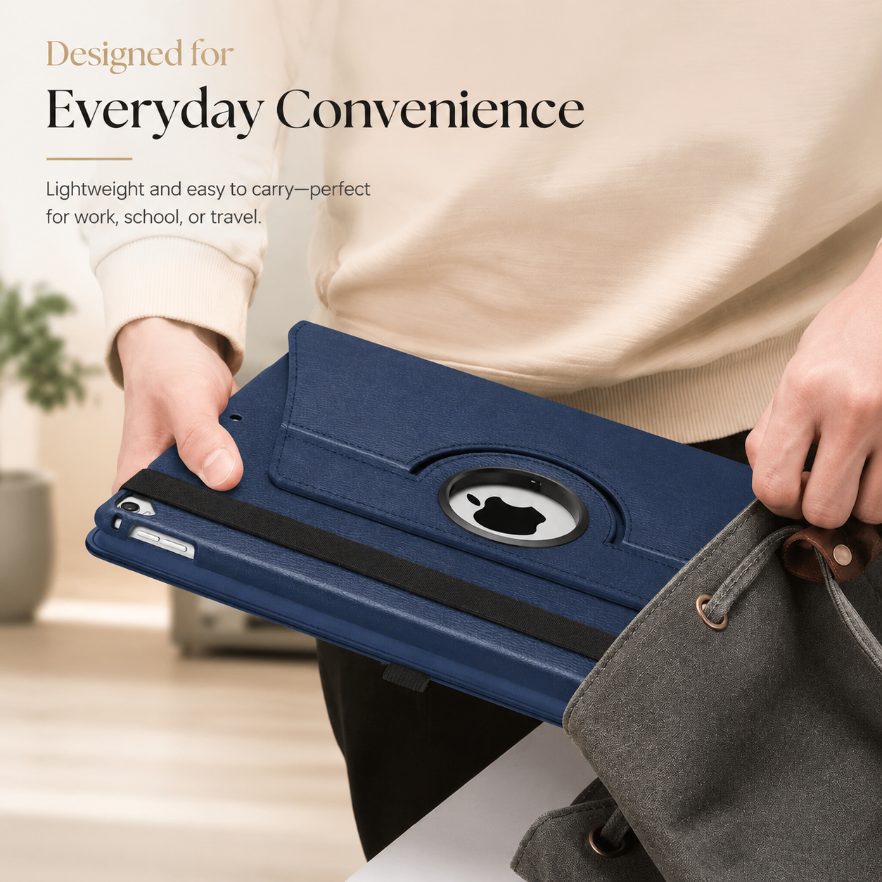 Premium 360° Rotating PU Leather iPad Case Smart Cover Auto Sleep Wake Shockproof Protective Stand Multi-Angle Tablet Case Compatible with iPad