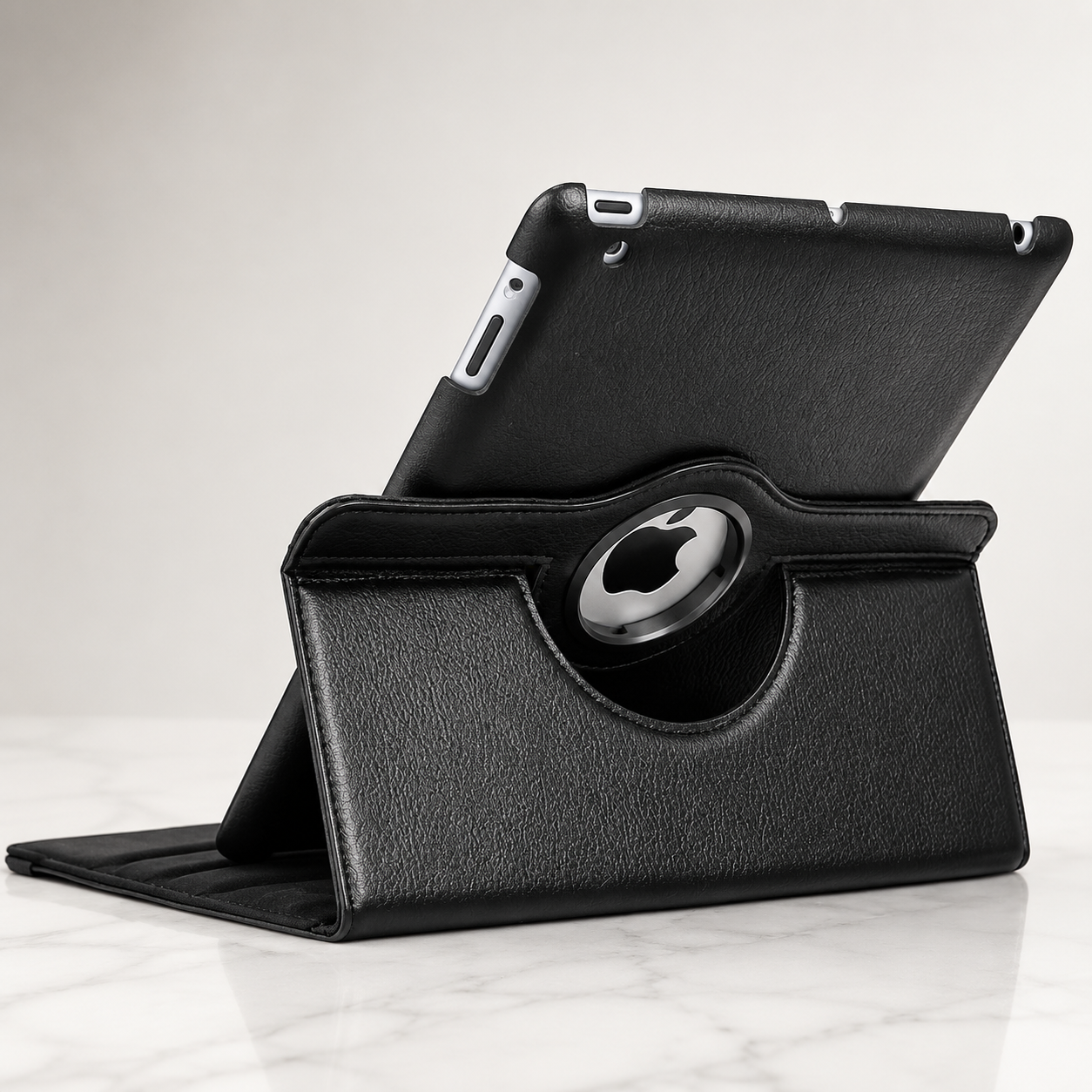 Premium 360° Rotating PU Leather iPad Case Smart Cover Auto Sleep Wake Shockproof Protective Stand Multi-Angle Tablet Case Compatible with iPad