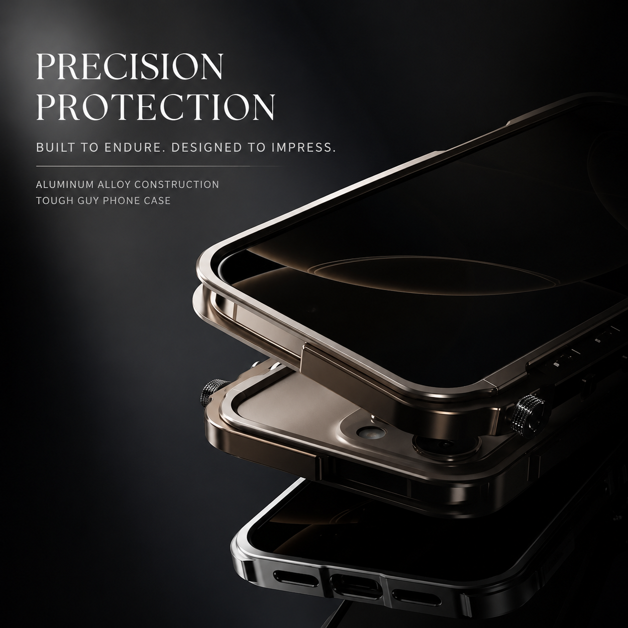 Premium Aluminum Alloy iPhone Case 360° Armor Frame Metal Bumper Shockproof Protective Cover Slim Durable Mechanical Design