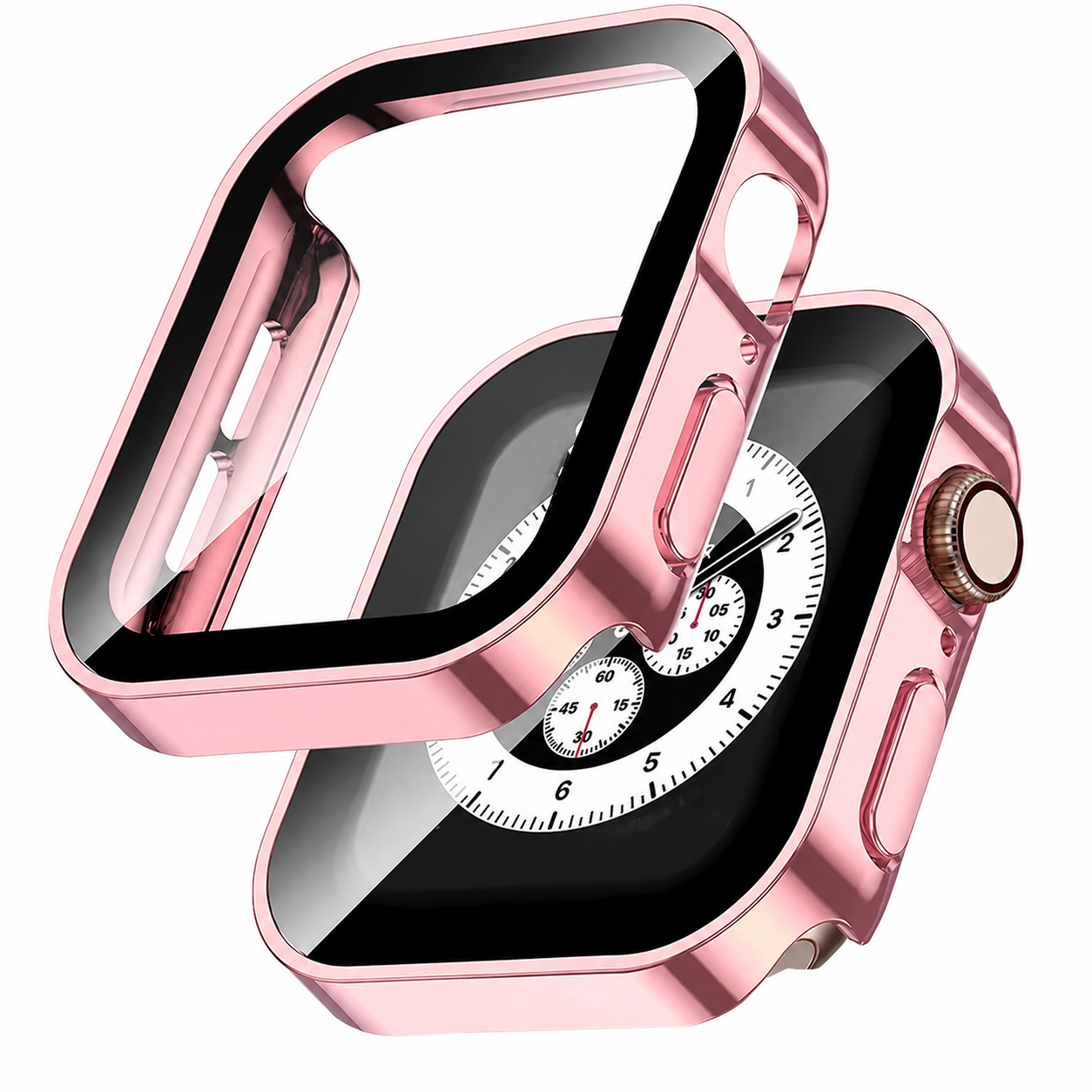 Premium Apple Watch Tempered Glass Case Full Coverage Screen Protector Shock Resistant Protective Cover Scratch Resistant Straight Edge Compatible with Apple Watch