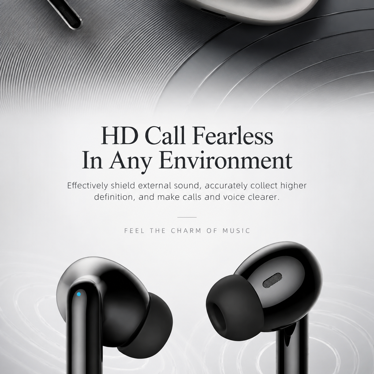 Premium Bluetooth 5.3 Wireless Earbuds Stereo In-Ear Headphones with Clear Microphone Secure Sport Fit Low Latency Compatible with iPhone