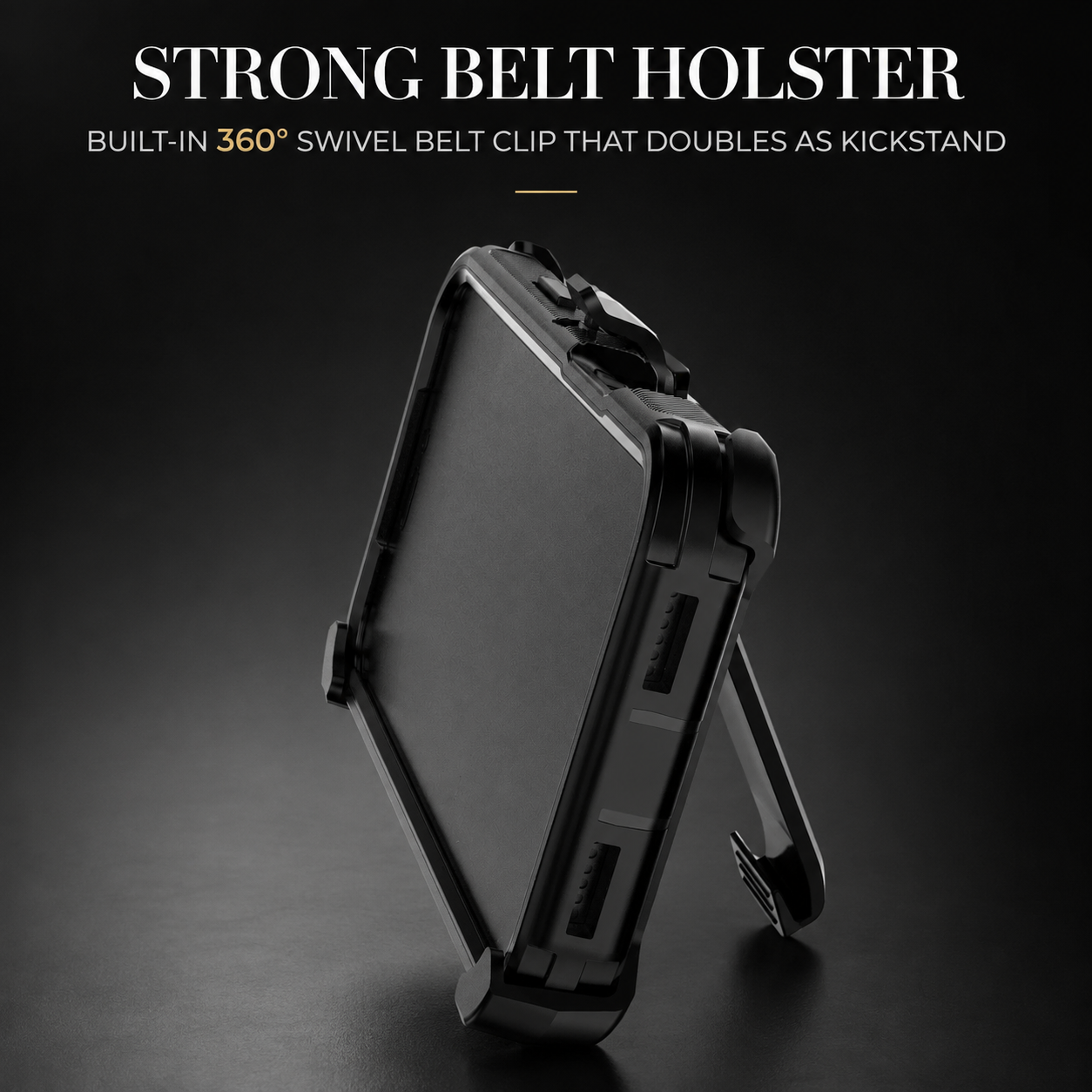 Premium Durable iPhone Case Heavy Duty 3 Layer Hybrid Cover with Belt Clip Holster Shockproof Hard PC Matte Anti Fingerprint Protective Rugged Design