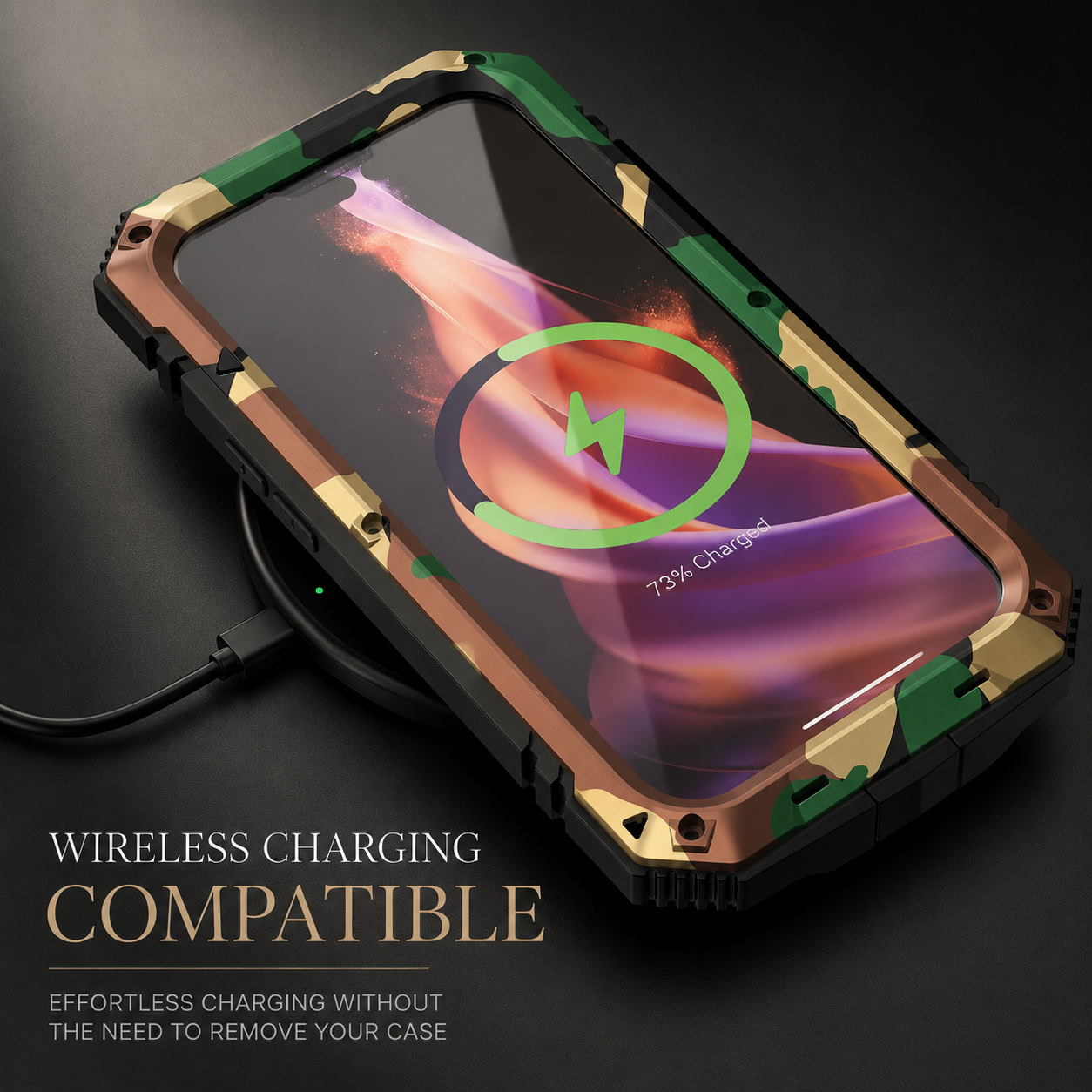 Premium Durable iPhone Case Heavy Duty Aluminum Metal Armor Cover Tempered Glass Screen IP54 Water Resistant Shockproof Full Body Protective Design