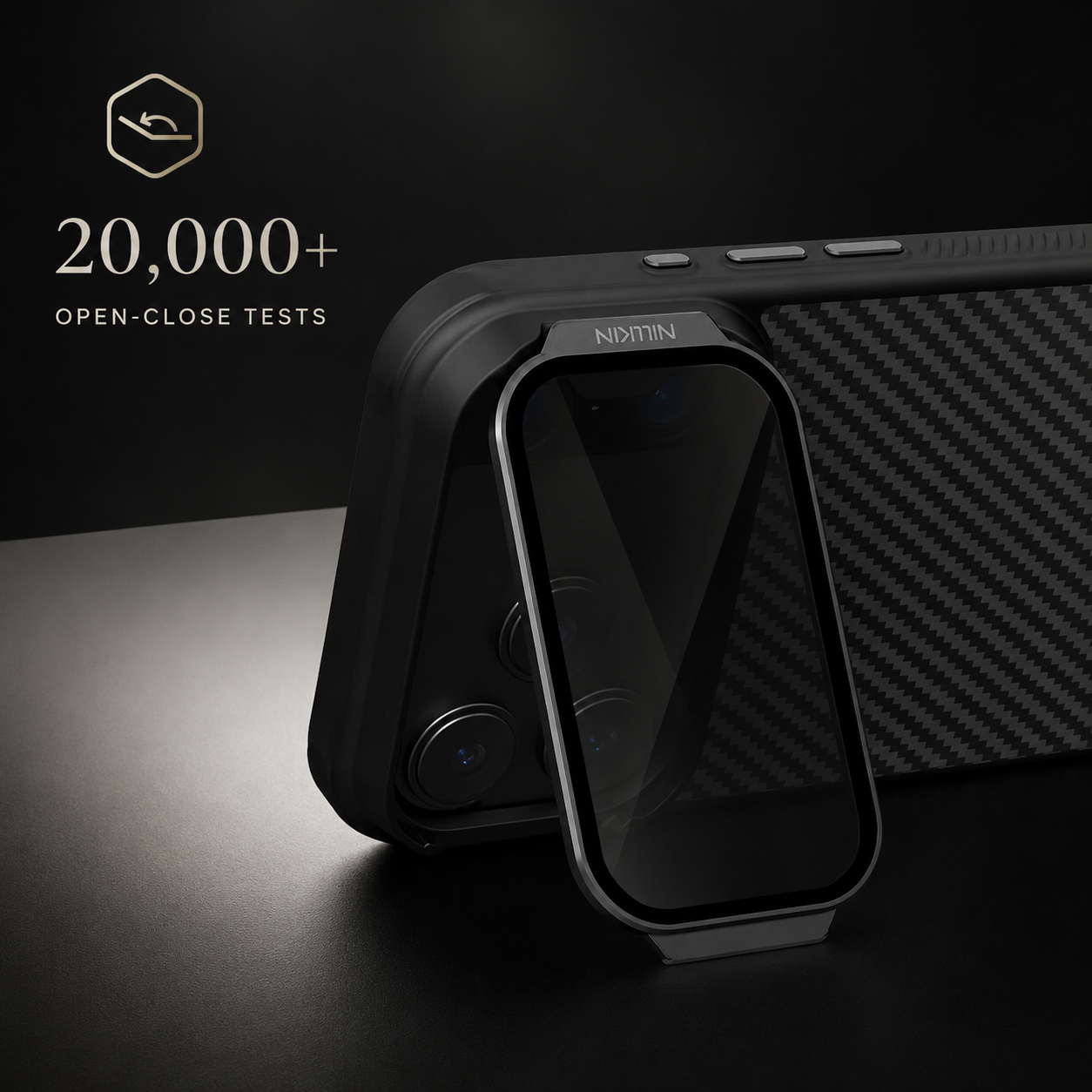 Premium Durable iPhone Case MagSafe Compatible CamShield Cover Foldable Lens Stand Shockproof Textured PC Half Wrapped Non Slip Protective Design