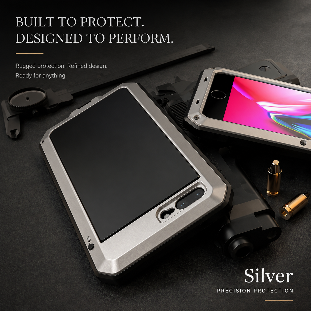 Premium Durable iPhone Case Shockproof Armor Aluminum Metal Full Protective Bumper Cover Anti Fingerprint Non Slip Anti Scratch Rugged Design