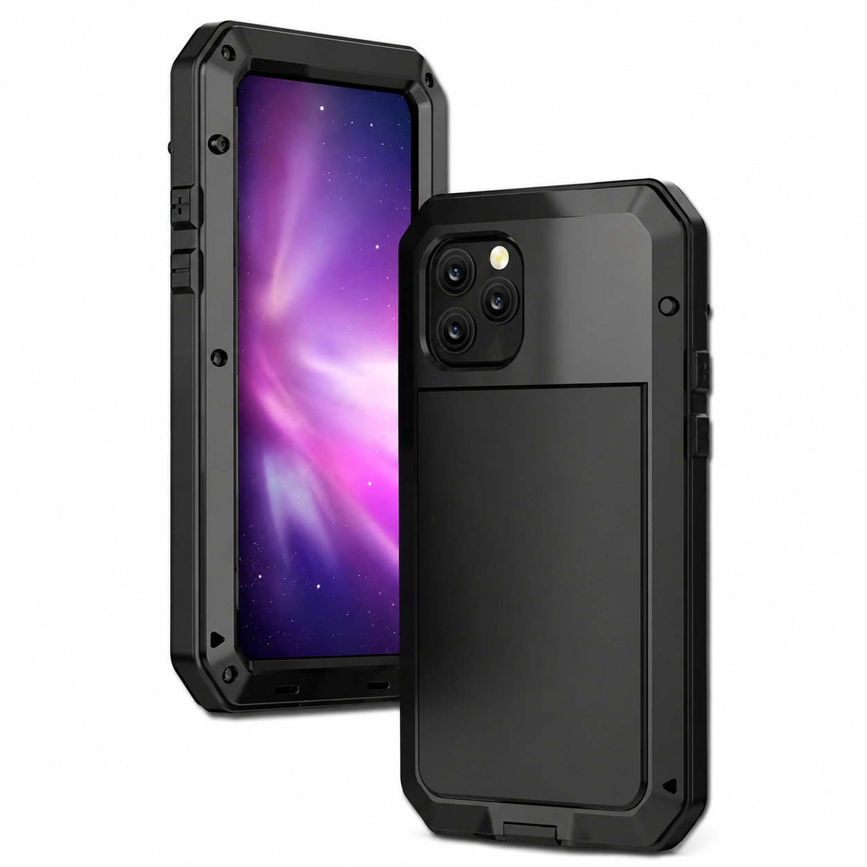 Premium Durable iPhone Case Shockproof Armor Aluminum Metal Full Protective Bumper Cover Anti Fingerprint Non Slip Anti Scratch Rugged Design