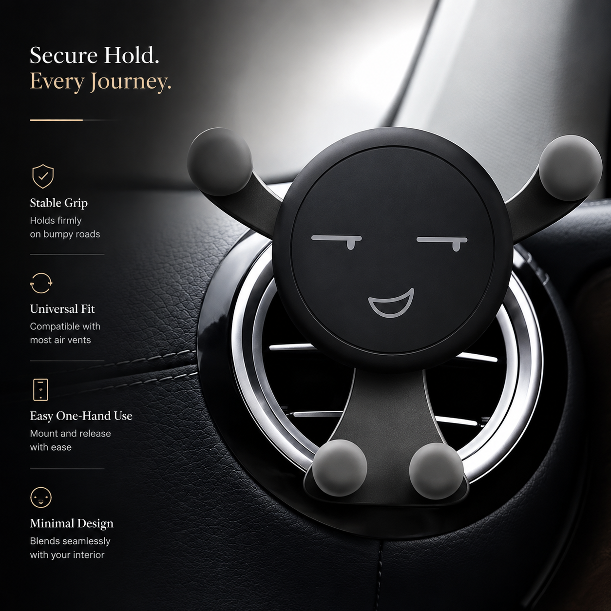 Premium Gravity Car Phone Holder Auto Lock Air Vent Phone Mount Hands-Free Smartphone Holder Anti-Slip Car Mount GPS Compatible with iPhone