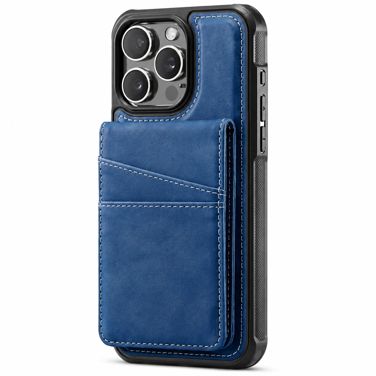 Premium Luxury iPhone Case 2-in-1 Detachable Magnetic Wallet Cover PU Leather Card Holder Cash Pocket Wrist Strap Shockproof Full Protection Slim Design Finish