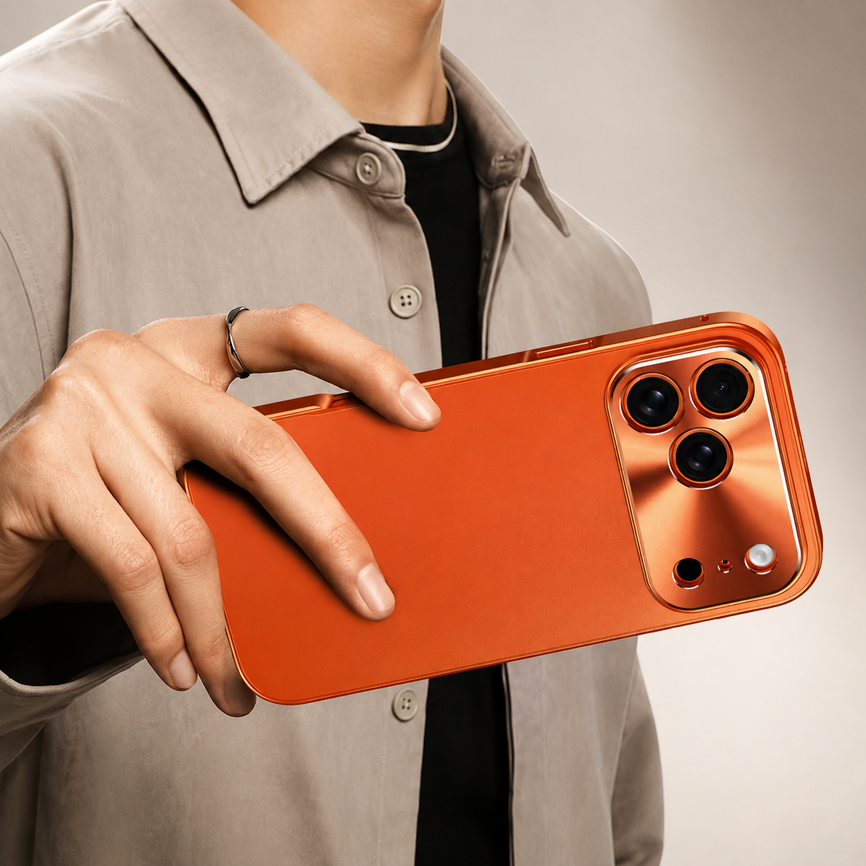 Premium Luxury iPhone Case Aluminum Alloy Frame Frosted Matte Backplate Cover Shockproof Camera Lens Protection Ultra Thin Slim Durable Design Finish