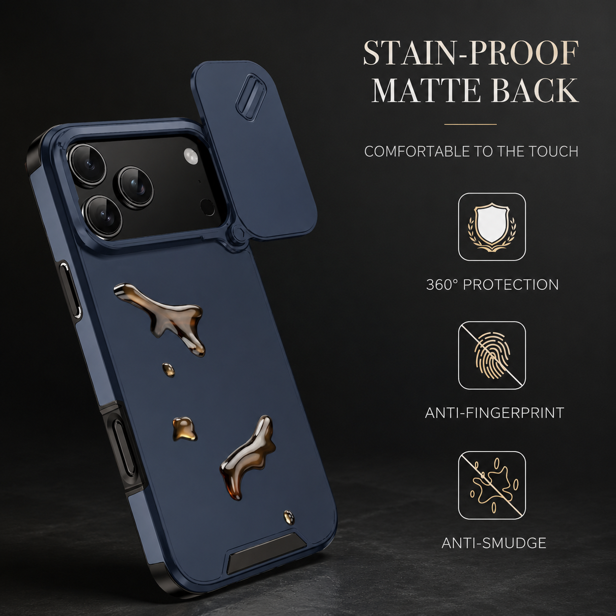 Premium Luxury iPhone Case Anti Collision Shockproof Slide Camera Cover PC TPU Dual Layer Anti Scratch Protective Durable Rugged Design Full Coverage