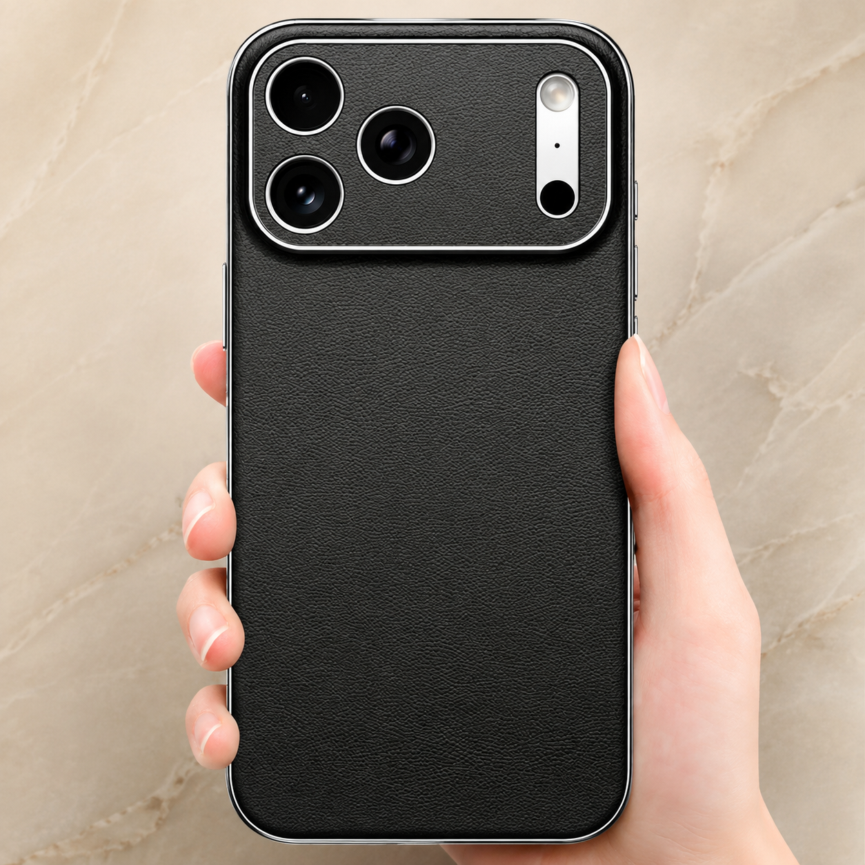Premium Luxury iPhone Case Genuine Cowhide Leather Cover Shockproof Frame Full Camera Lens Protection Anti Slip Matte Finish Slim Protective Design