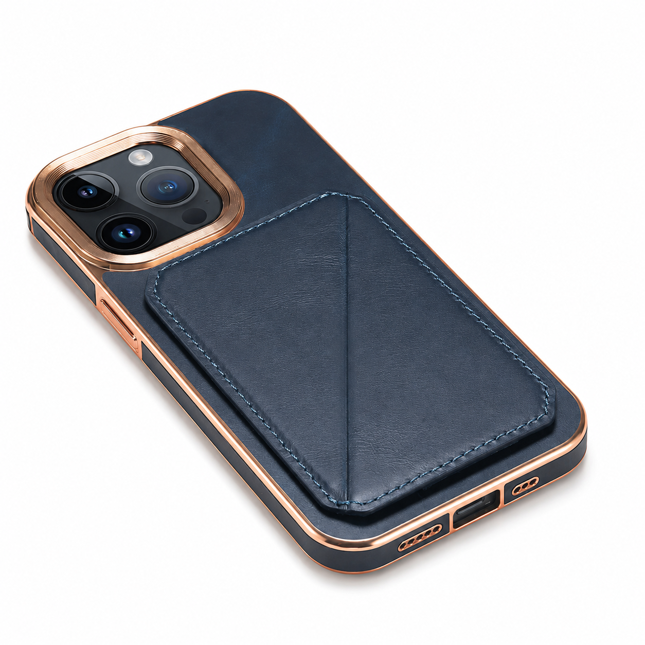 Premium Luxury iPhone Case Genuine Cowhide Leather Wallet Cover Magnetic Card Holder Metal Frame Shockproof Full Body Protection Slim Design Finish