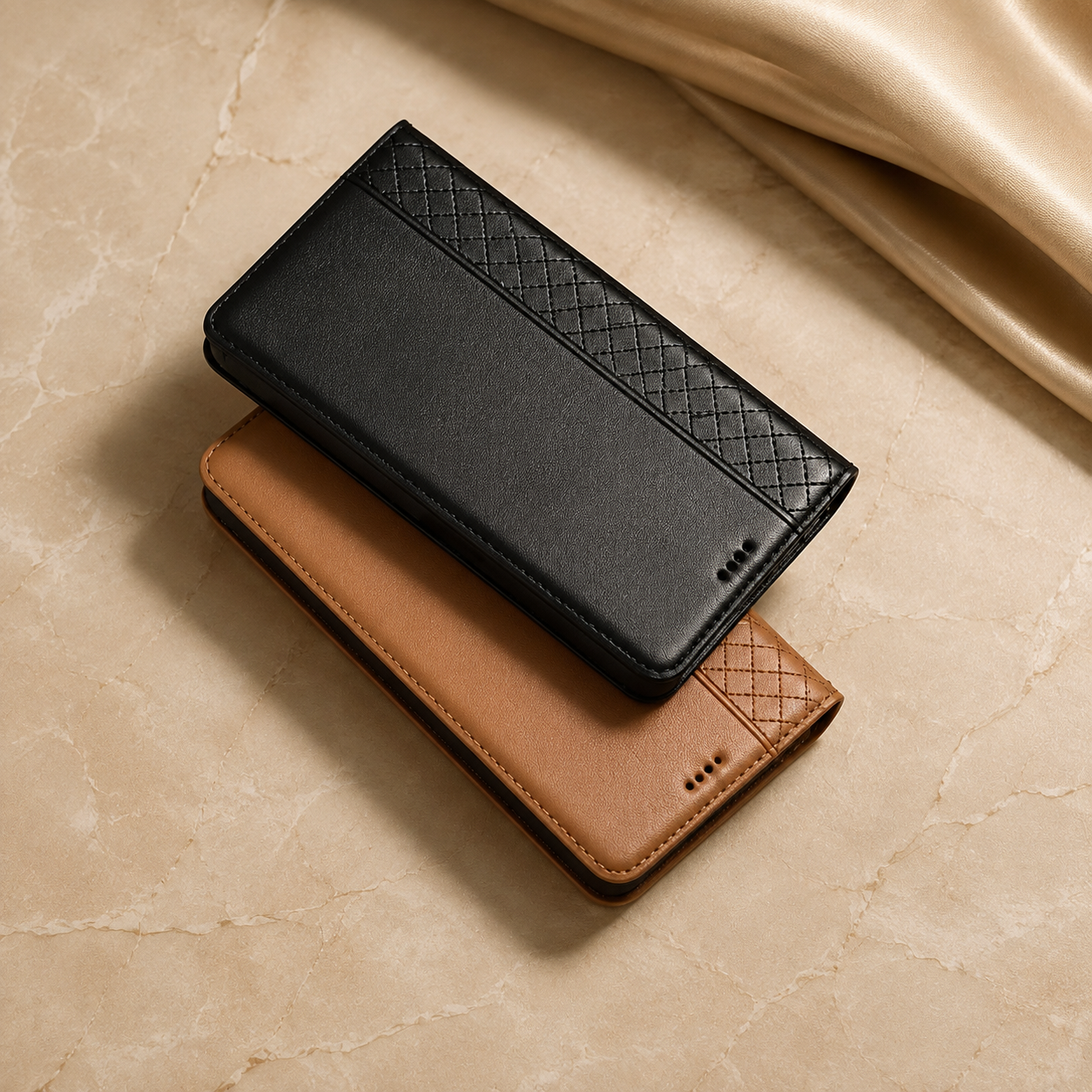 Premium Luxury iPhone Case Genuine Nappa Leather Wallet Flip Cover Card Holder Magnetic Closure Shockproof Full Body Protection Slim Business Design Finish