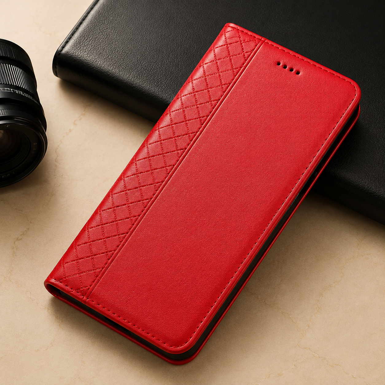 Premium Luxury iPhone Case Genuine Nappa Leather Wallet Flip Cover Card Holder Magnetic Closure Shockproof Full Body Protection Slim Business Design Finish