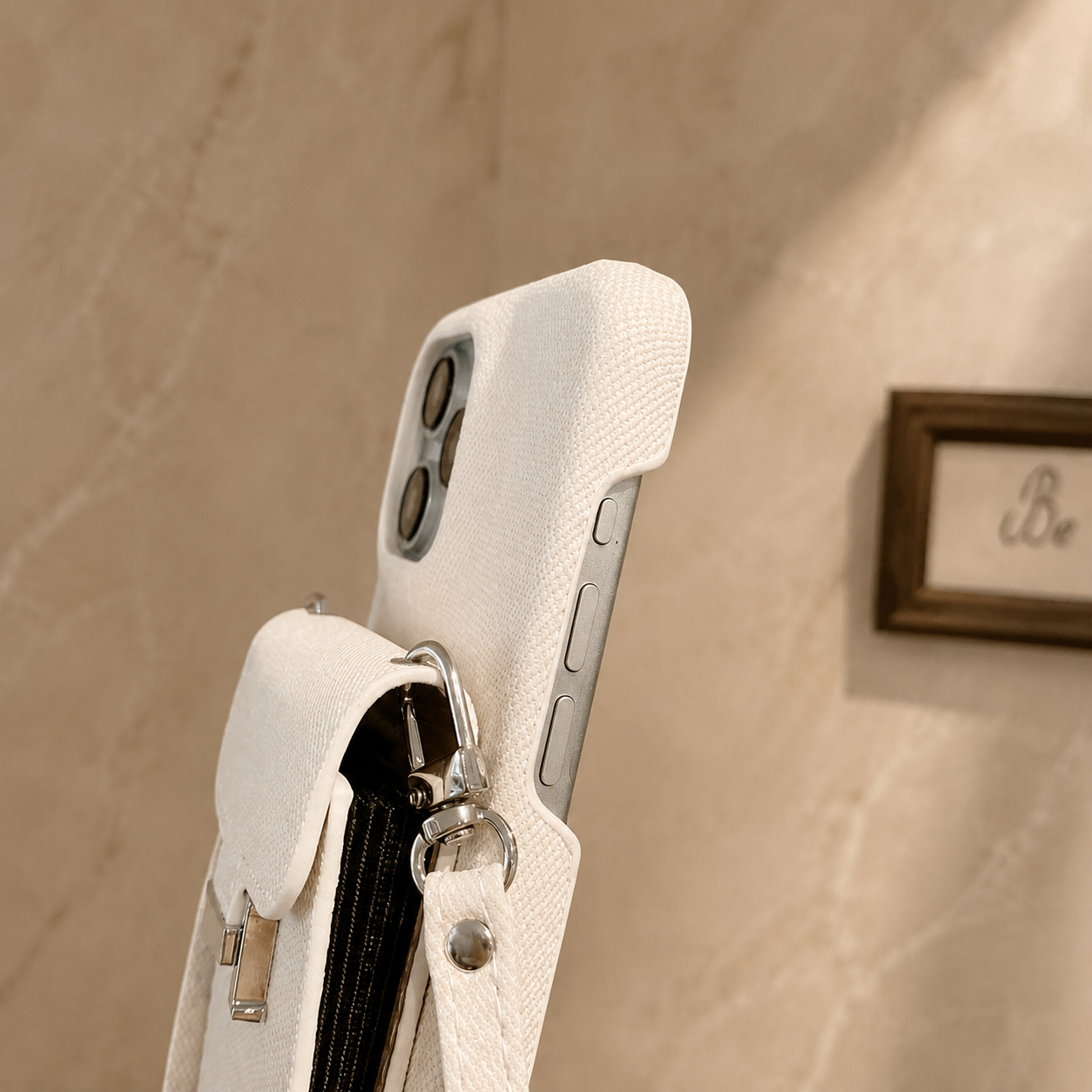 Premium Luxury iPhone Case Leather Wallet Crossbody Flip Cover PU Leather Card Pocket Shoulder Strap Shockproof Full Coverage Slim Design Finish