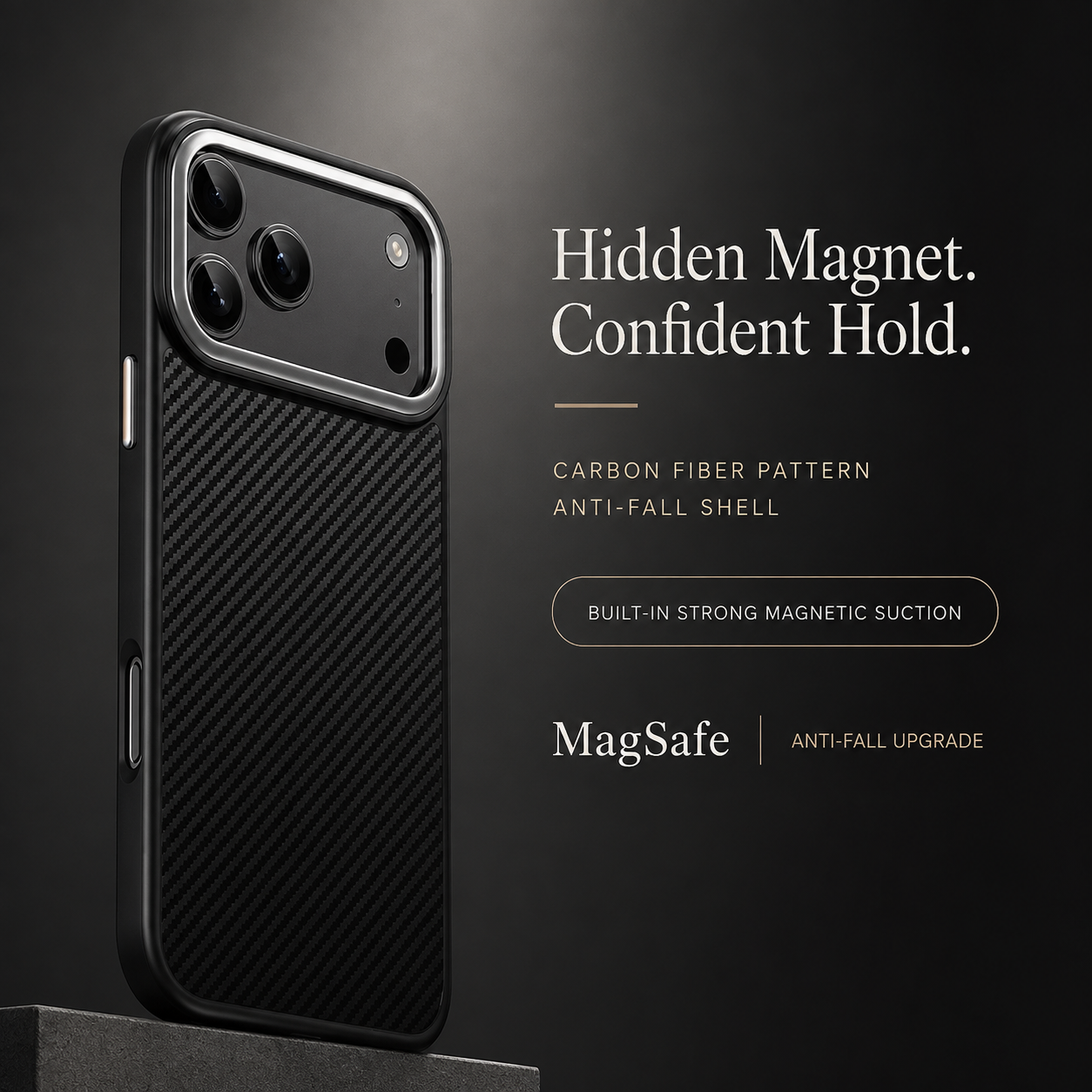 Premium Luxury iPhone Case MagSafe Compatible 600D Kevlar Carbon Fiber Cover TPU PC Hybrid Shockproof Anti Fingerprint Protective Durable Design