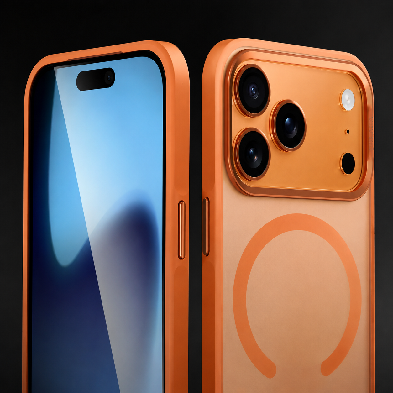Premium Luxury iPhone Case MagSafe Compatible Alloy Lens Frame Matte Cover Translucent PC TPU Hybrid Shockproof Protective Durable Design Finish