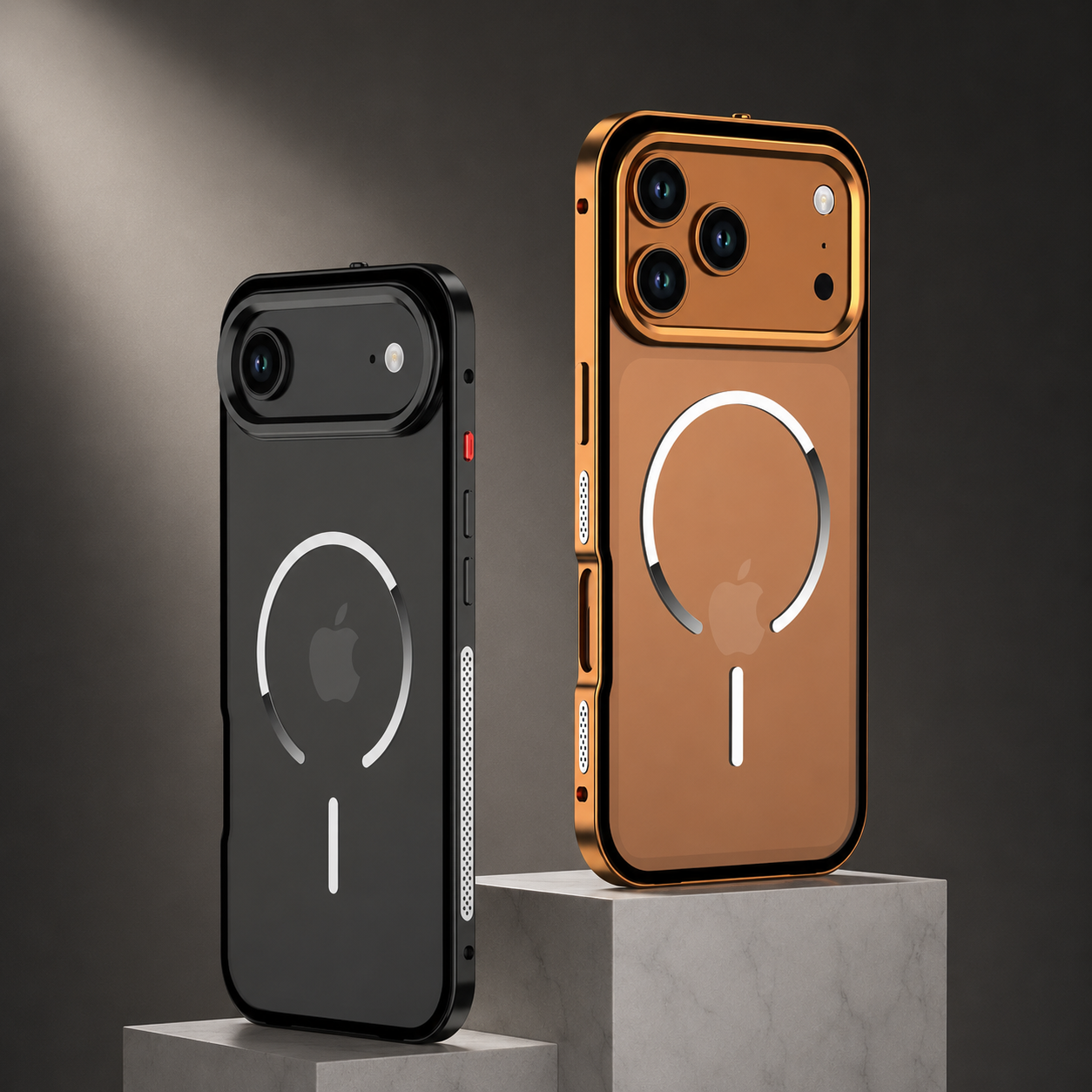 Premium Luxury iPhone Case MagSafe Compatible Aluminum Alloy Frosted Magnetic Backplate Full Protection Anti Fingerprint Slim Durable Design