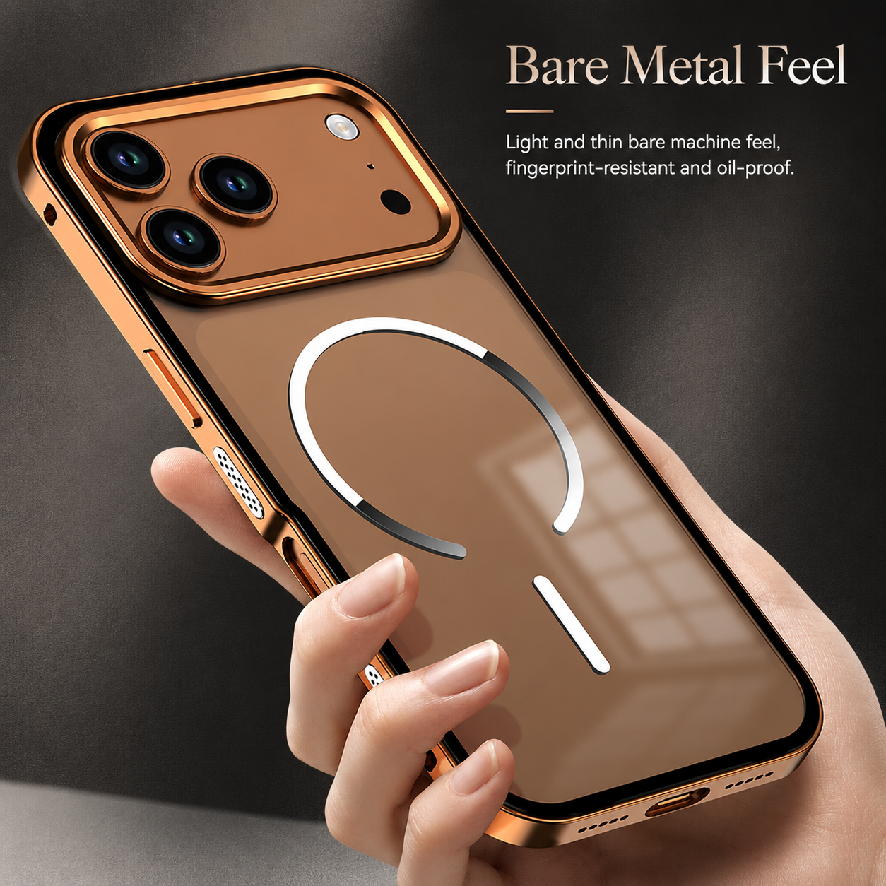 Premium Luxury iPhone Case MagSafe Compatible Aluminum Alloy Frosted Magnetic Backplate Full Protection Anti Fingerprint Slim Durable Design
