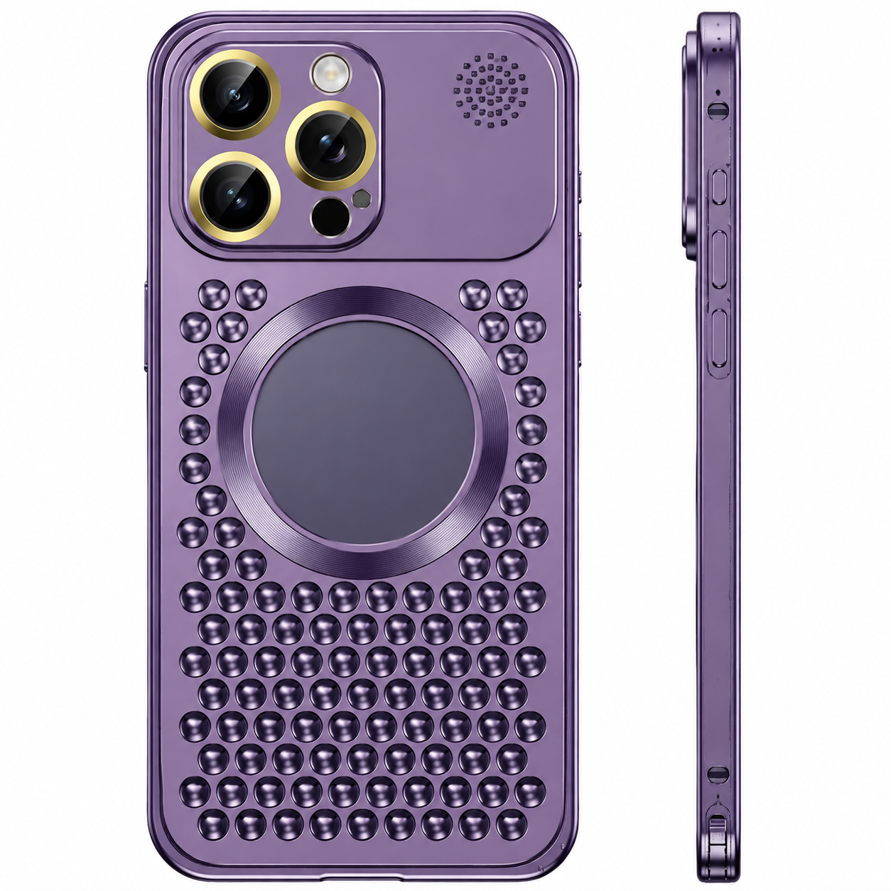 Premium Luxury iPhone Case MagSafe Compatible Aluminum Frame Heat Dissipation Metal Cover Shockproof Camera Protection Electroplated Slim Durable Design Finish