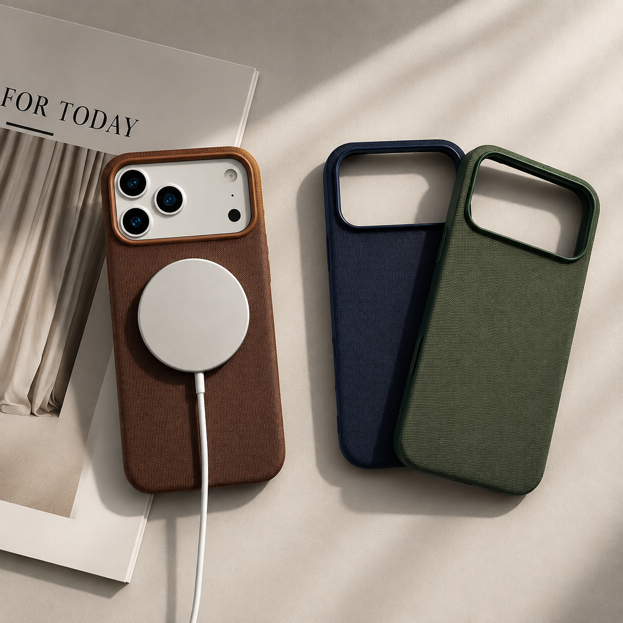 Premium Luxury iPhone Case MagSafe Compatible Business Cover Wireless Charging Full Protection Polyester Fiber Durable Protective Design Finish