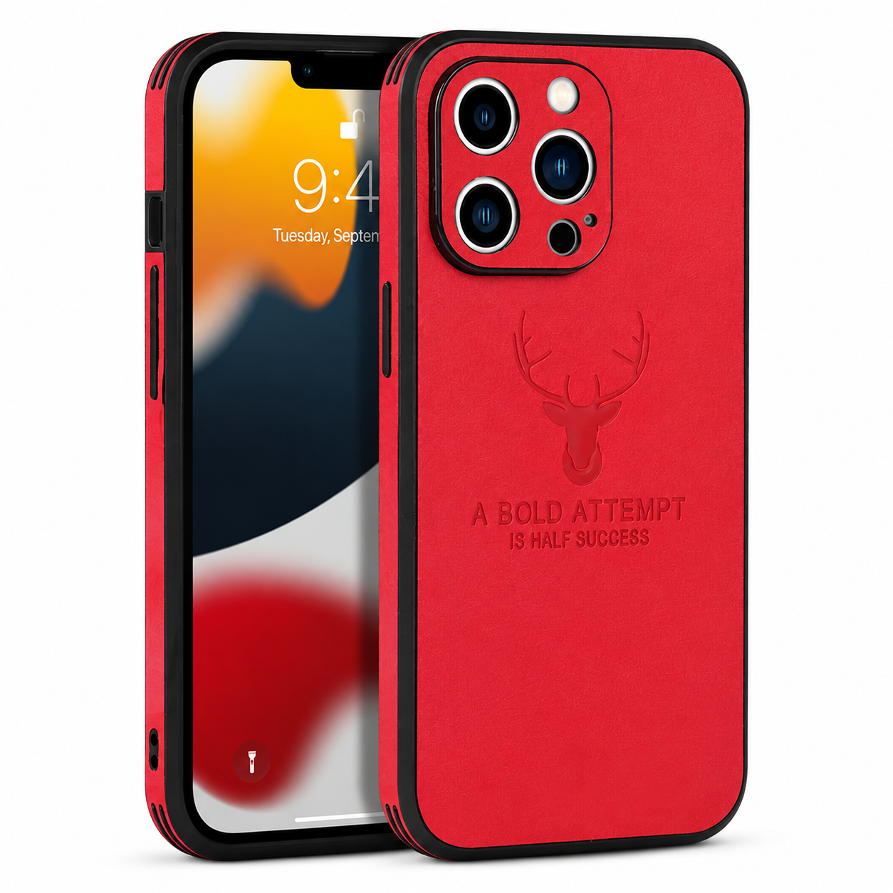 Premium Luxury iPhone Case MagSafe Compatible Canvas Texture Deer Design Cover Shockproof Bumper Frame Camera Protection Slim Protective Design Finish