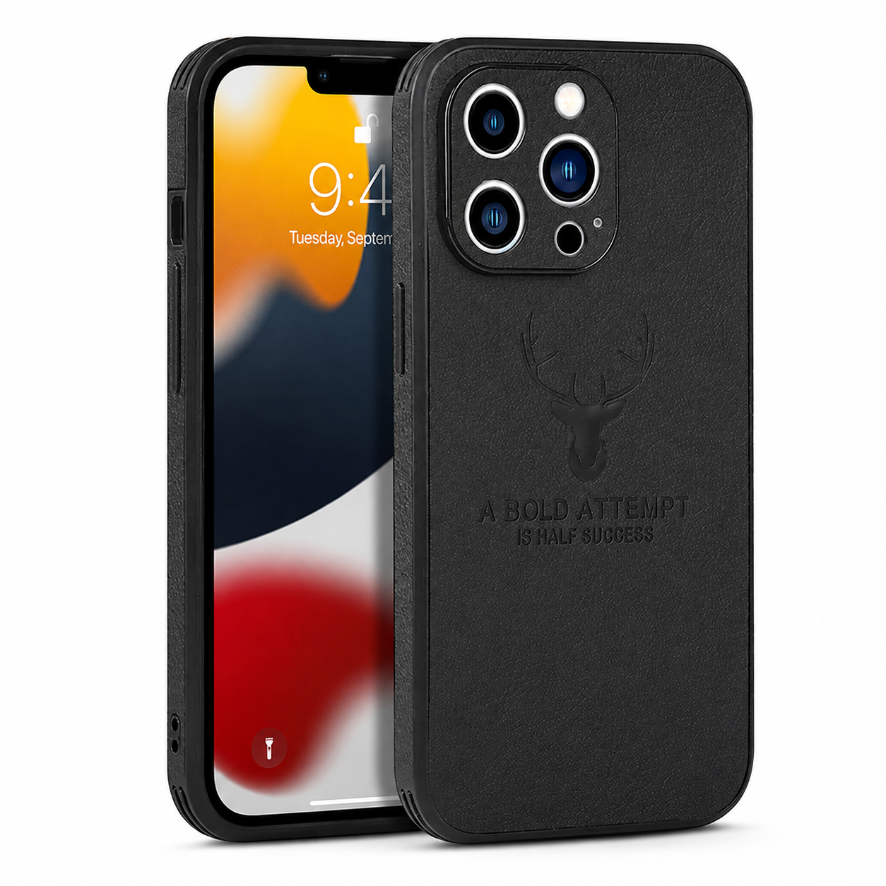 Premium Luxury iPhone Case MagSafe Compatible Canvas Texture Deer Design Cover Shockproof Bumper Frame Camera Protection Slim Protective Design Finish