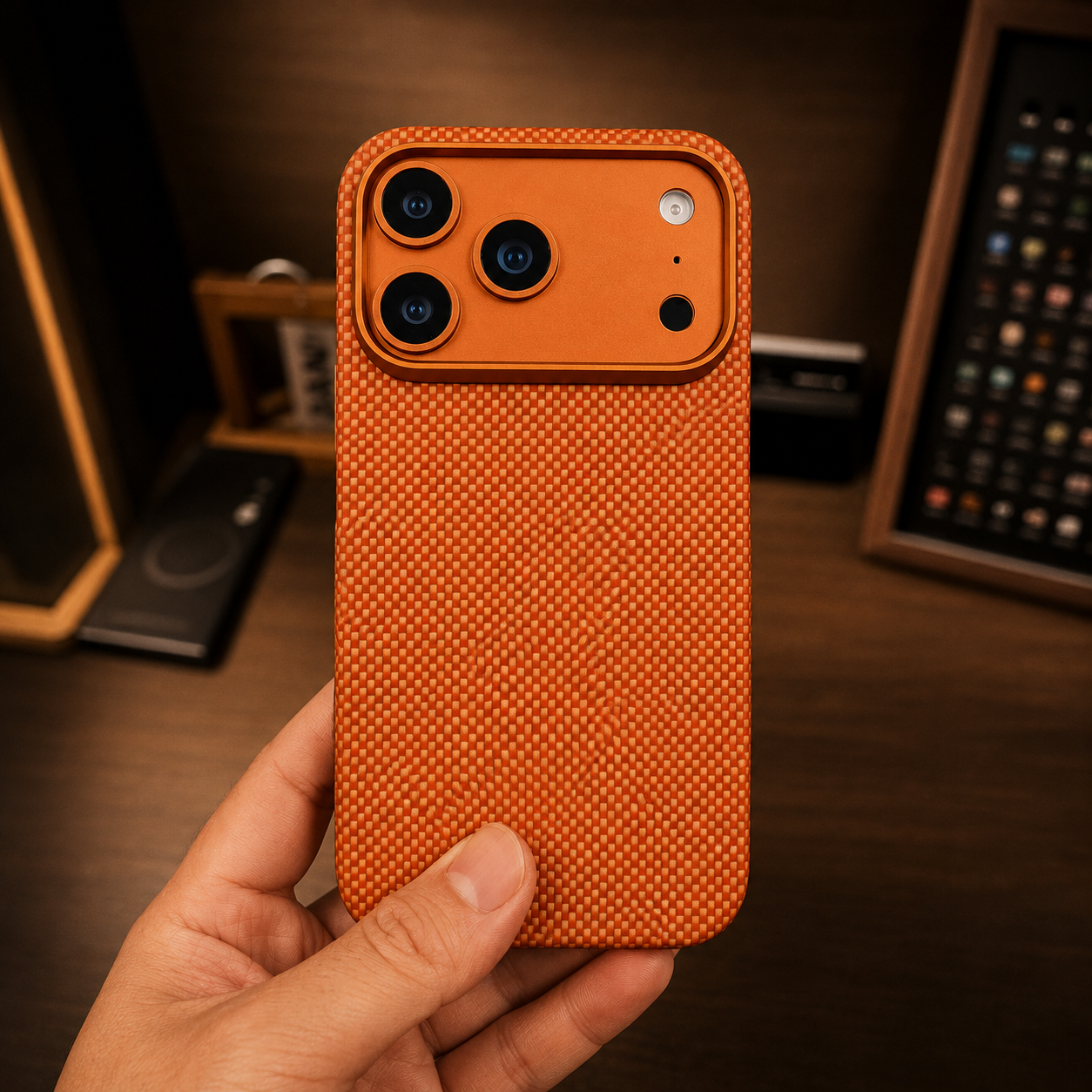 Premium Luxury iPhone Case MagSafe Compatible Carbon Aramid Fiber Cover Kevlar Build Shockproof Full Body Protective Durable Design Finish Matte