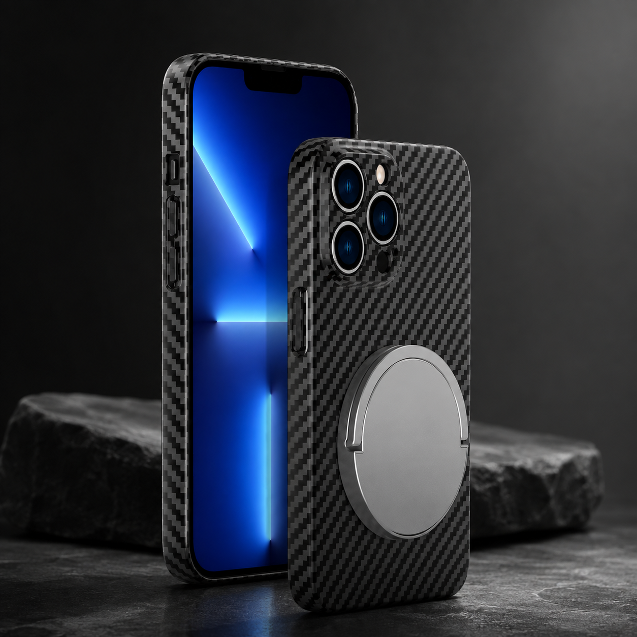 Premium Luxury iPhone Case MagSafe Compatible Carbon Fiber Magnetic Cover Shockproof Camera Lens Protection Slim Lightweight Protective Design Finish