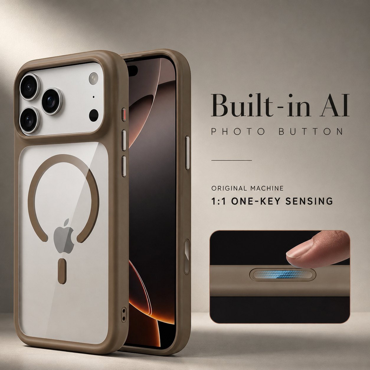 Premium Luxury iPhone Case MagSafe Compatible Clear Armor Cover AI Camera Button Shockproof Anti Scratch Full Protection Durable Protective Design