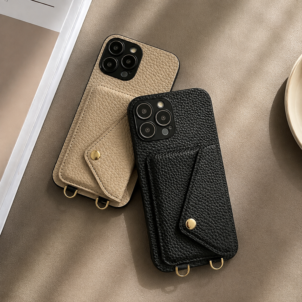 Premium Luxury iPhone Case MagSafe Compatible Crossbody Wallet Leather Cover Card Holder Strap Shockproof Camera Protection Slim Design Finish