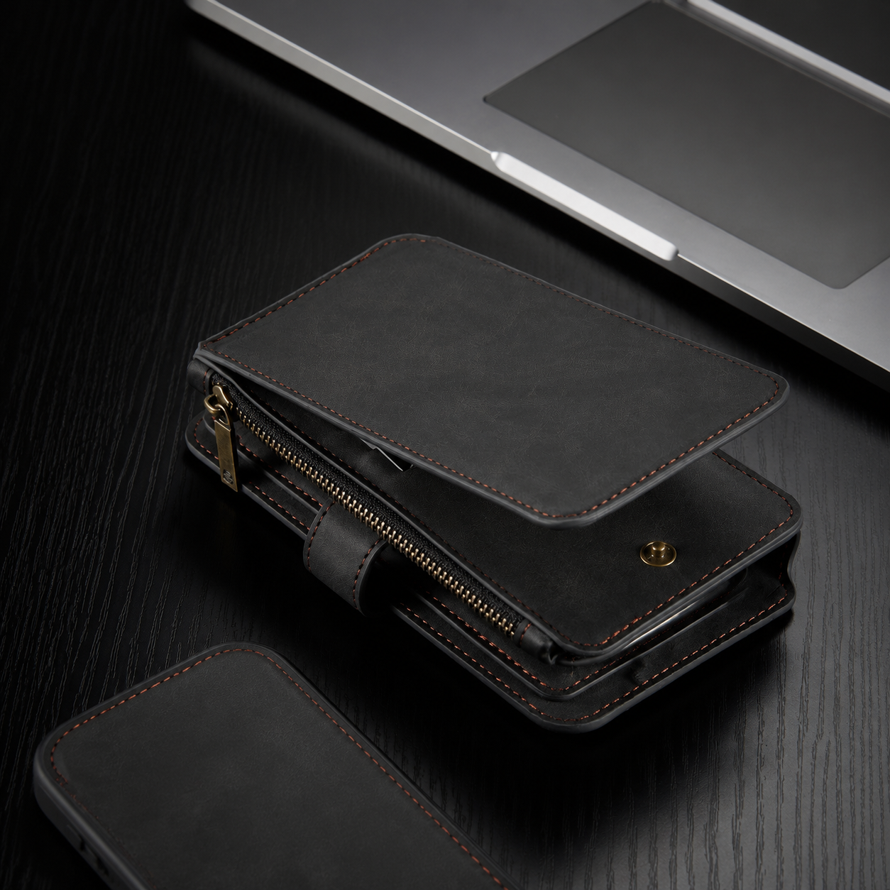 Premium Luxury iPhone Case MagSafe Compatible Detachable Leather Wallet Cover Flip Stand Card Holder Shockproof Camera Protection Slim Design Finish