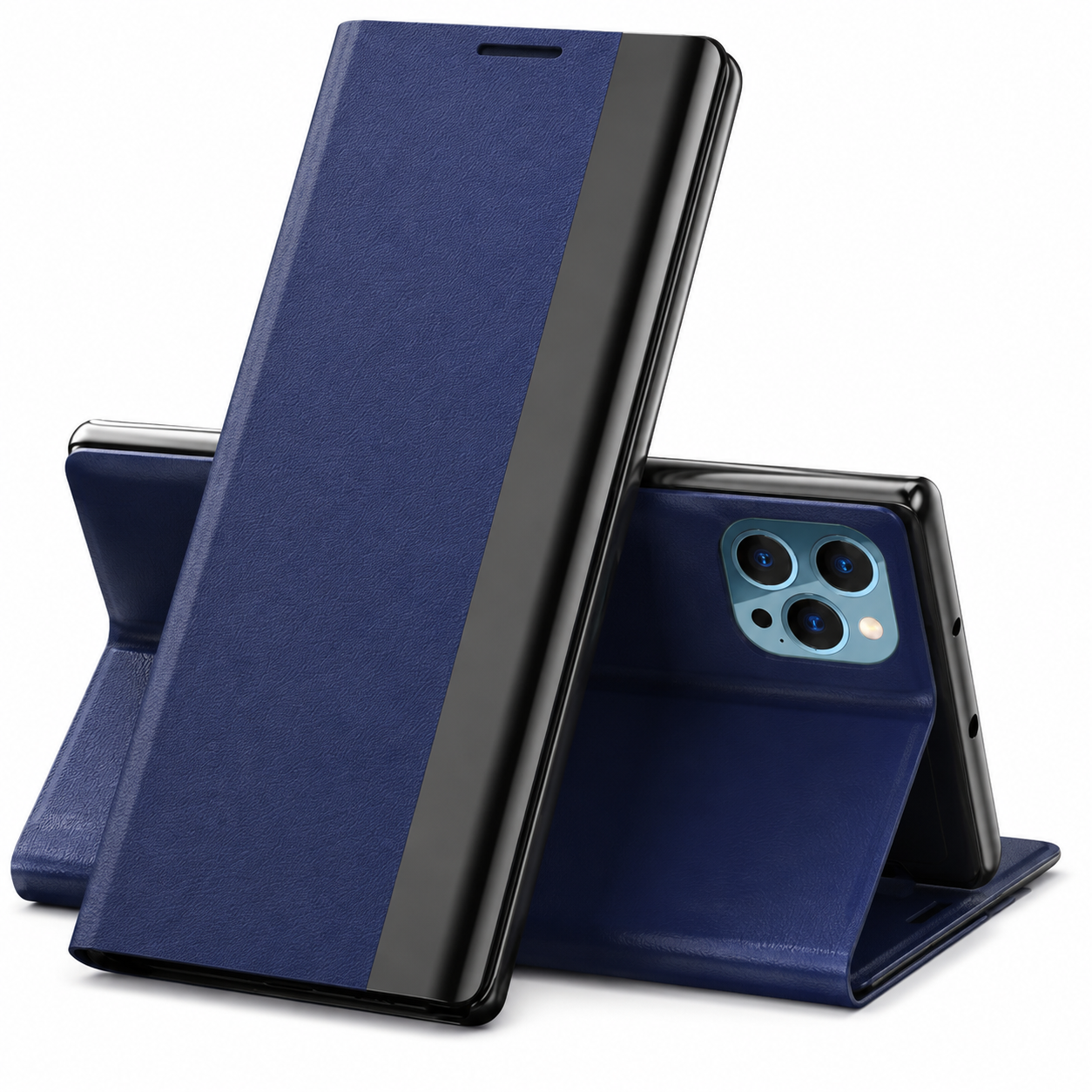 Premium Luxury iPhone Case MagSafe Compatible Flip Wallet Cover Card Holder Kickstand Magnetic Closure Shockproof Screen Protection Slim Design Finish