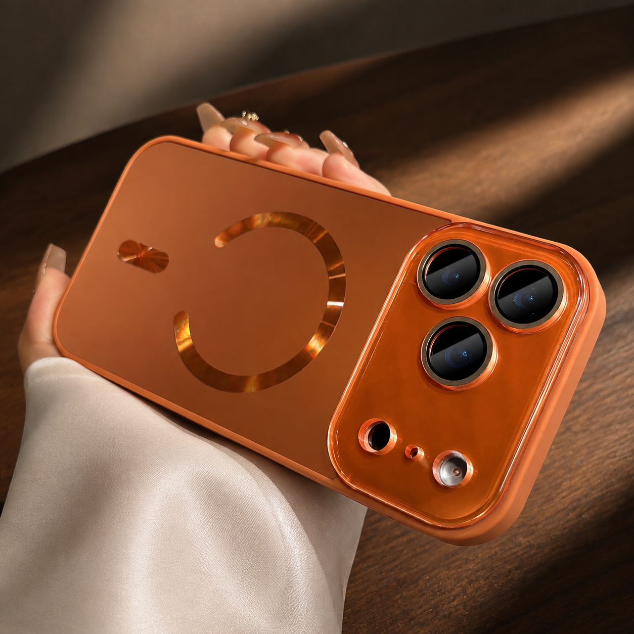 Premium Luxury iPhone Case MagSafe Compatible Flowing Light Big Window Magnetic Shockproof Cover Lightweight Full Protection Anti Scratch Durable Design