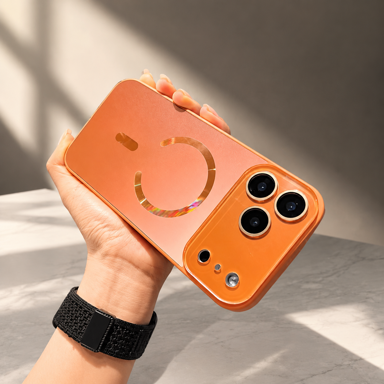 Premium Luxury iPhone Case MagSafe Compatible Flowing Light Big Window Magnetic Shockproof Cover Lightweight Full Protection Anti Scratch Durable Design