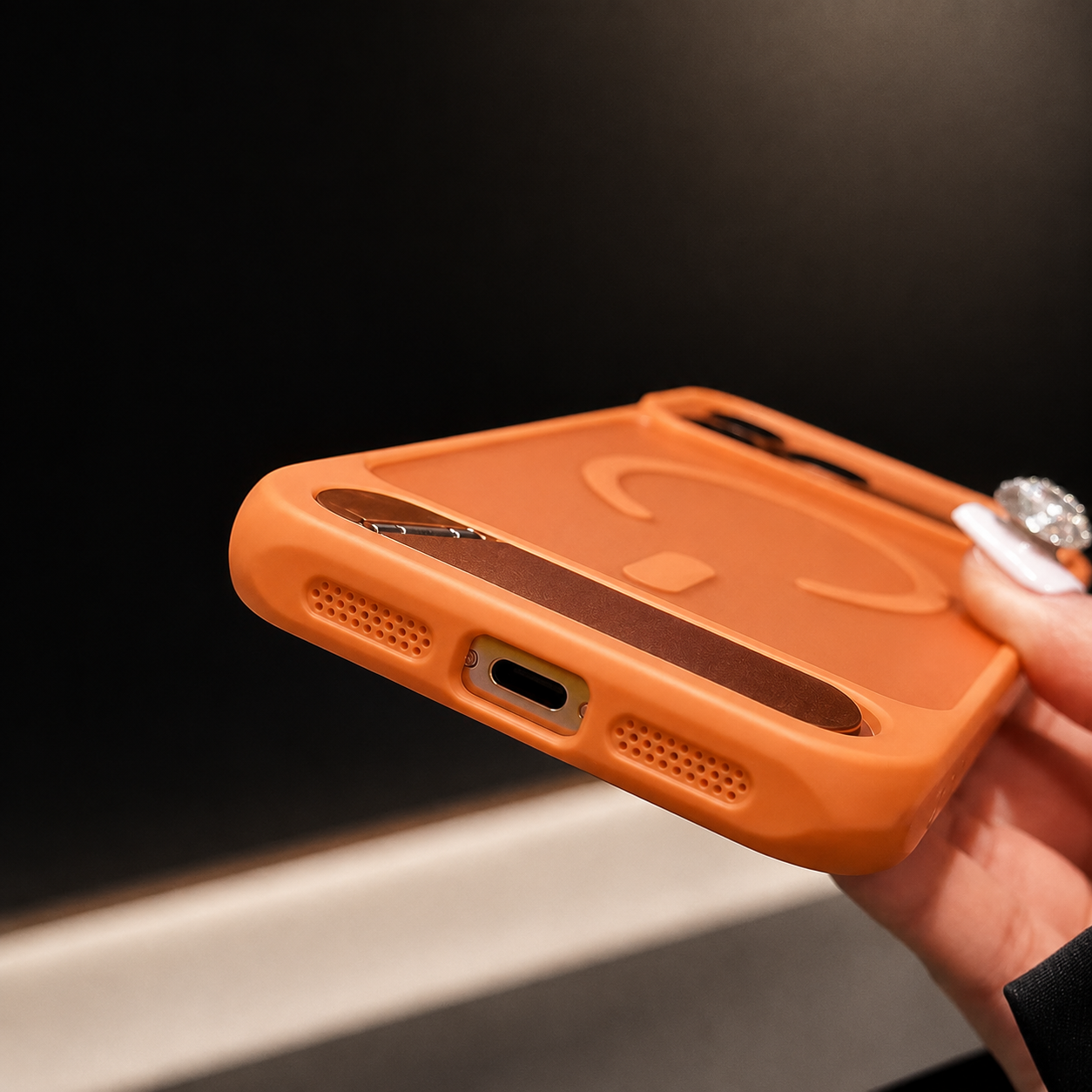 Premium Luxury iPhone Case MagSafe Compatible Foldable Magnetic Stand Cover Matte PC Shockproof Anti Fingerprint Half Wrapped Protective Durable Design