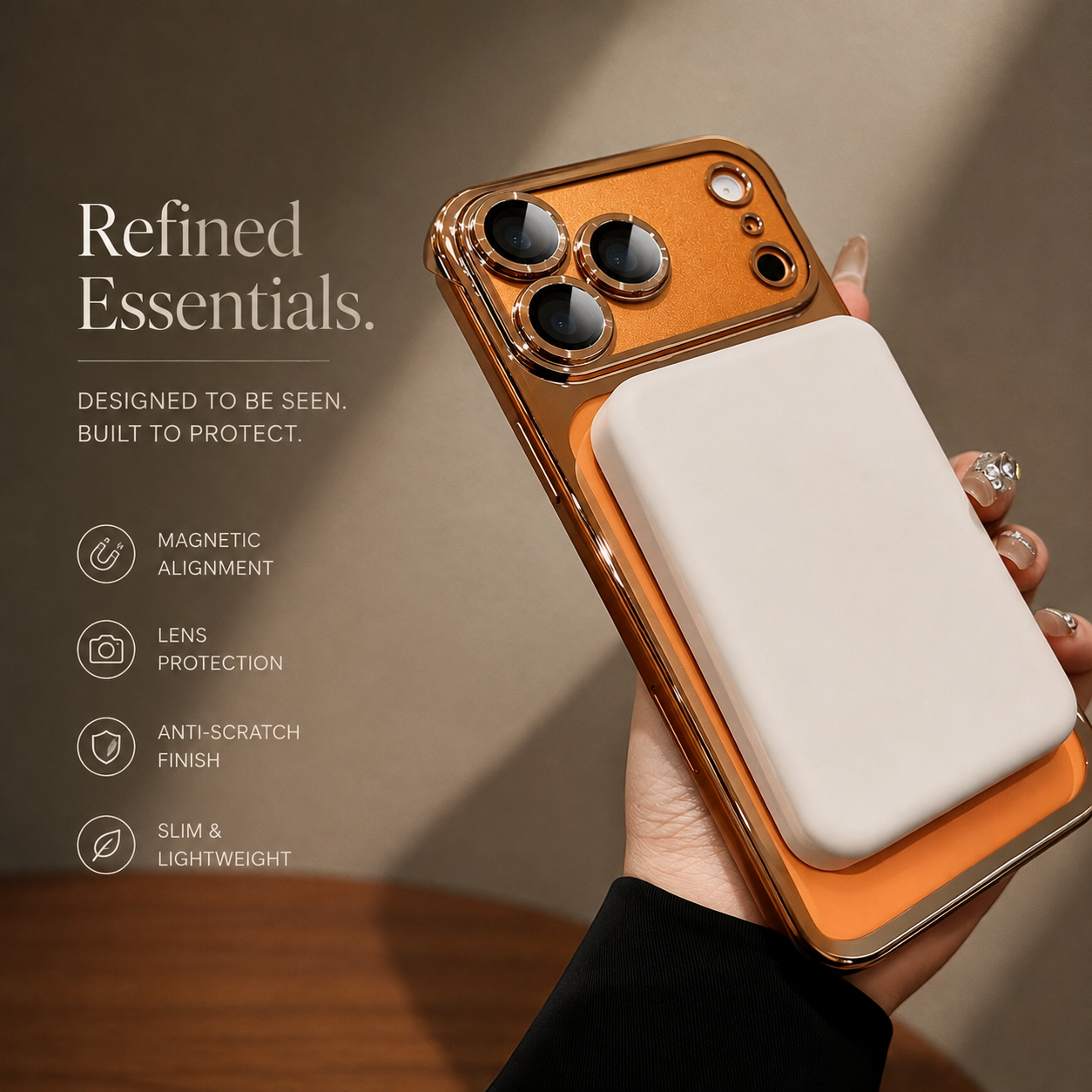 Premium Luxury iPhone Case MagSafe Compatible Frameless Transparent PC Cover Borderless Camera Protection Anti Fingerprint Anti Scratch Durable Design