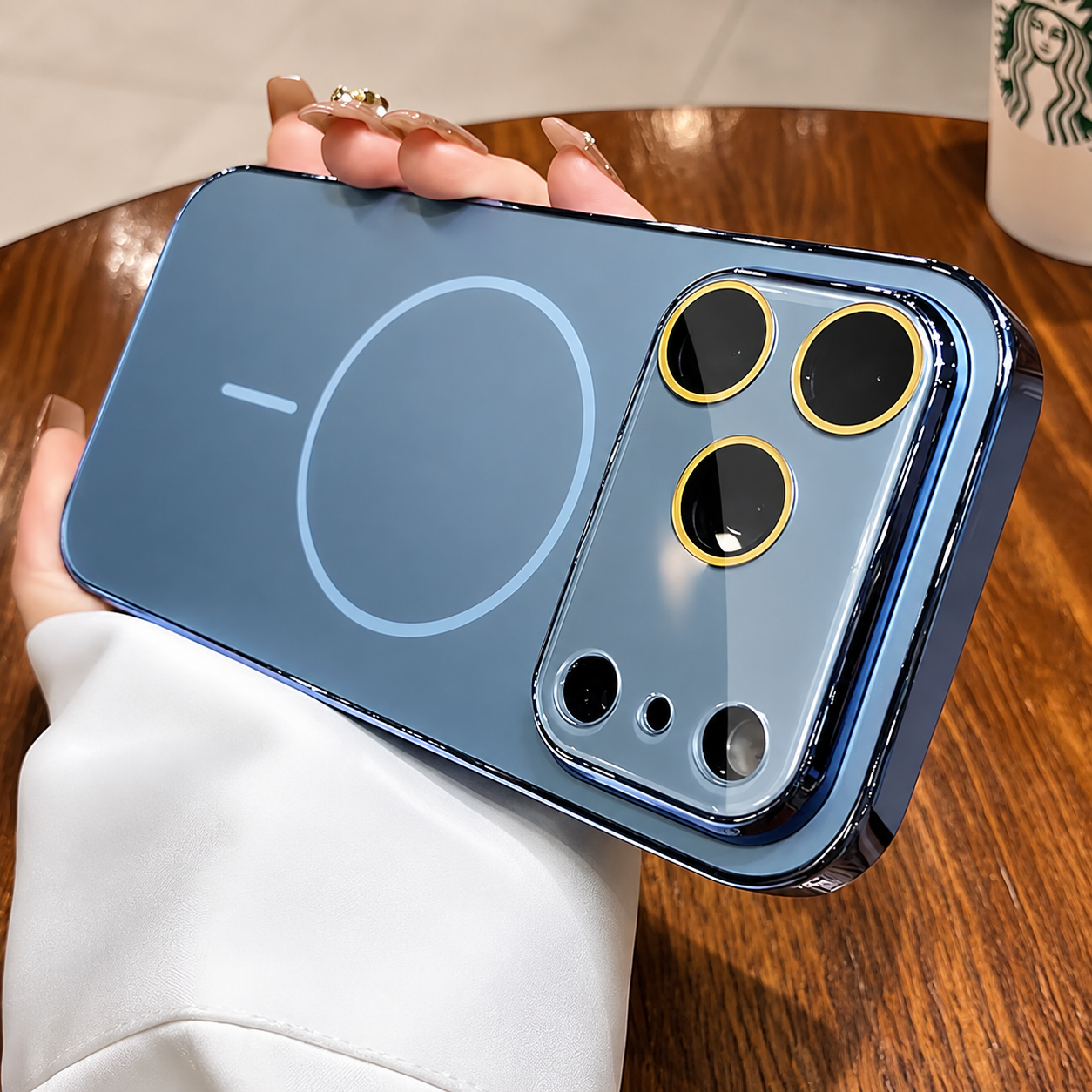 Premium Luxury iPhone Case MagSafe Compatible Hard PC Cover Tempered Glass Camera Protection Shockproof Anti Fingerprint Color Collision Durable Design