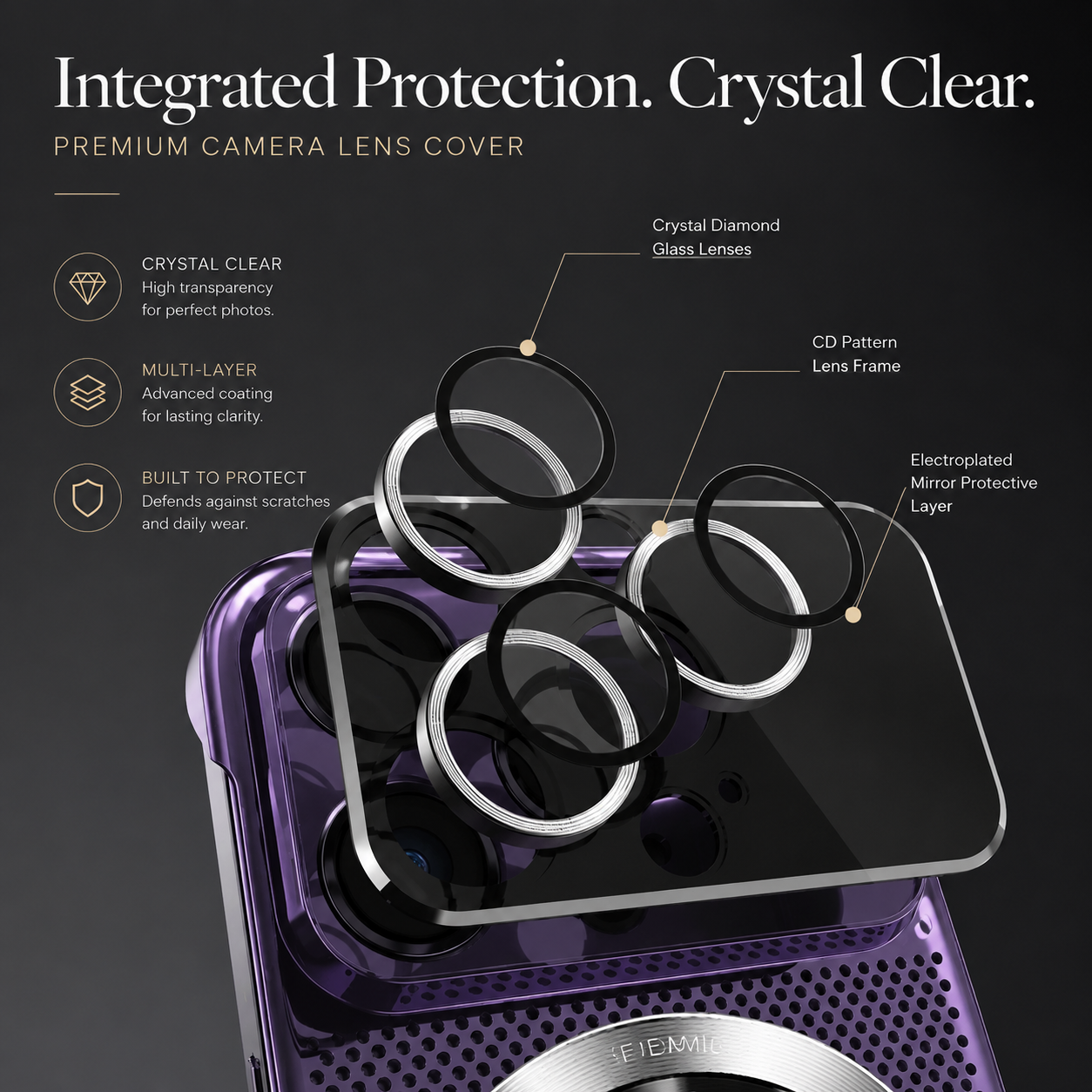 Premium Luxury iPhone Case MagSafe Compatible Heat Dissipation Metal Frame Cover Shockproof Camera Protection Electroplated Mesh Slim Durable Design Finish