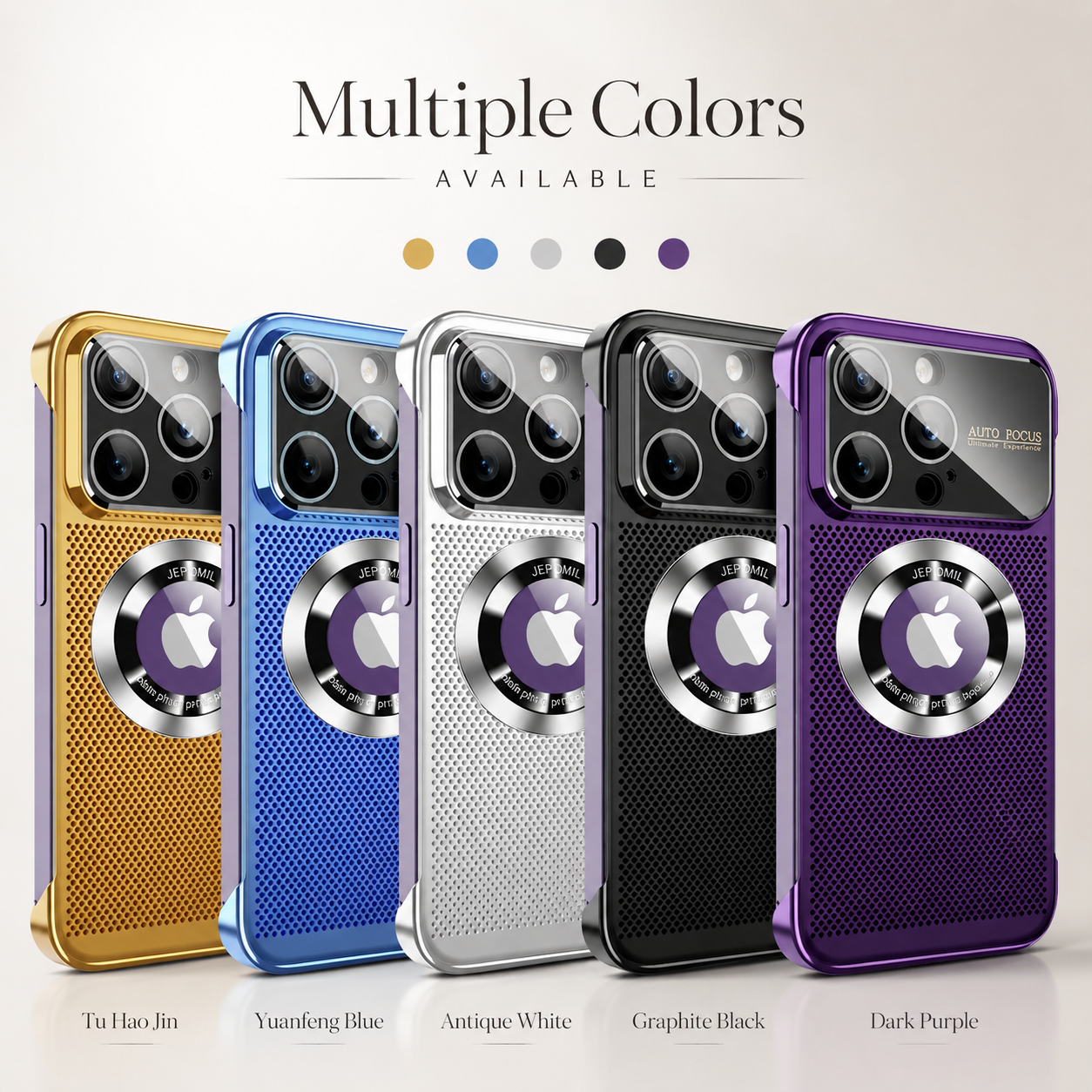Premium Luxury iPhone Case MagSafe Compatible Heat Dissipation Metal Frame Cover Shockproof Camera Protection Electroplated Mesh Slim Durable Design Finish