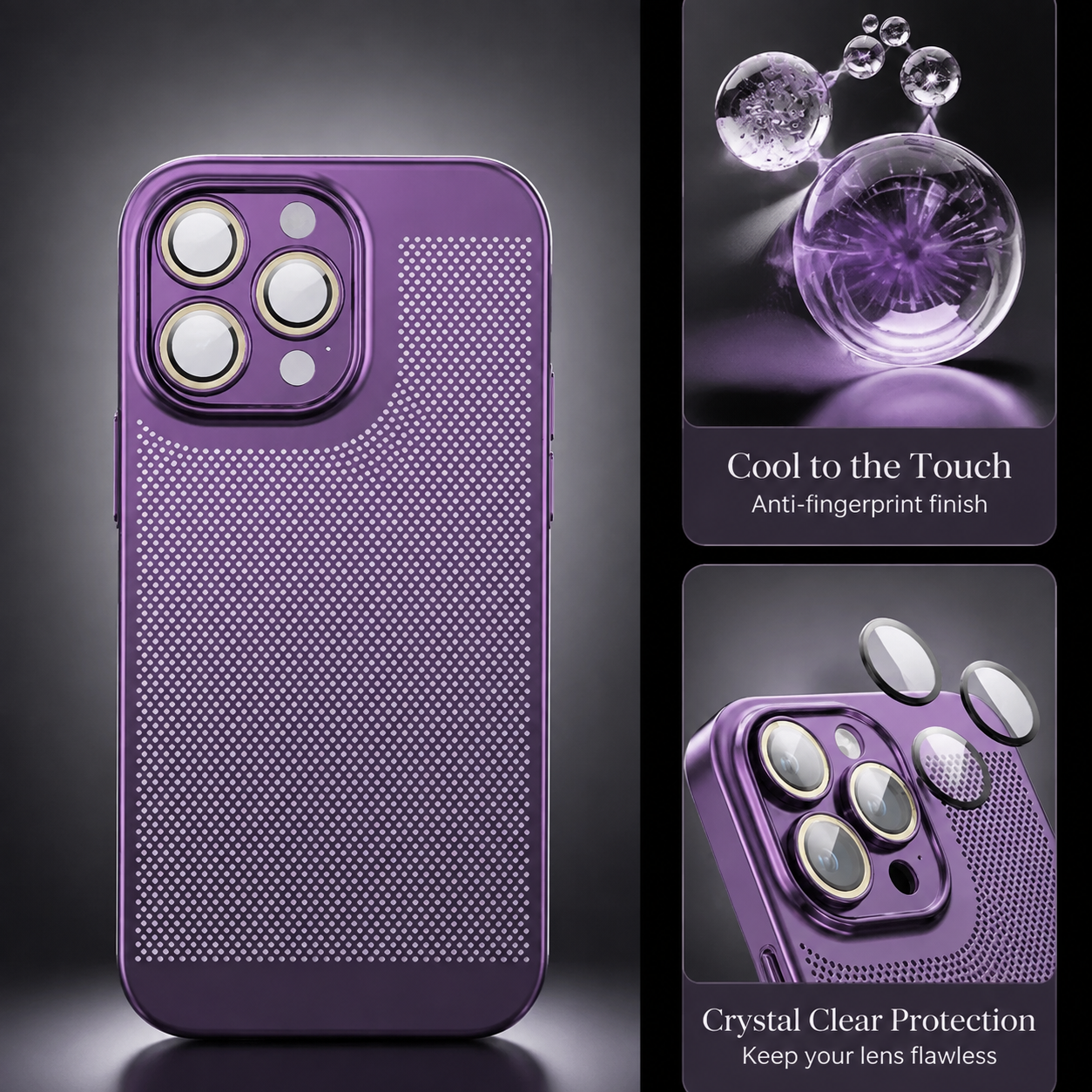Premium Luxury iPhone Case MagSafe Compatible Honeycomb Texture Heat Dissipation Cover Shockproof Camera Lens Protection Slim Protective Design Finish