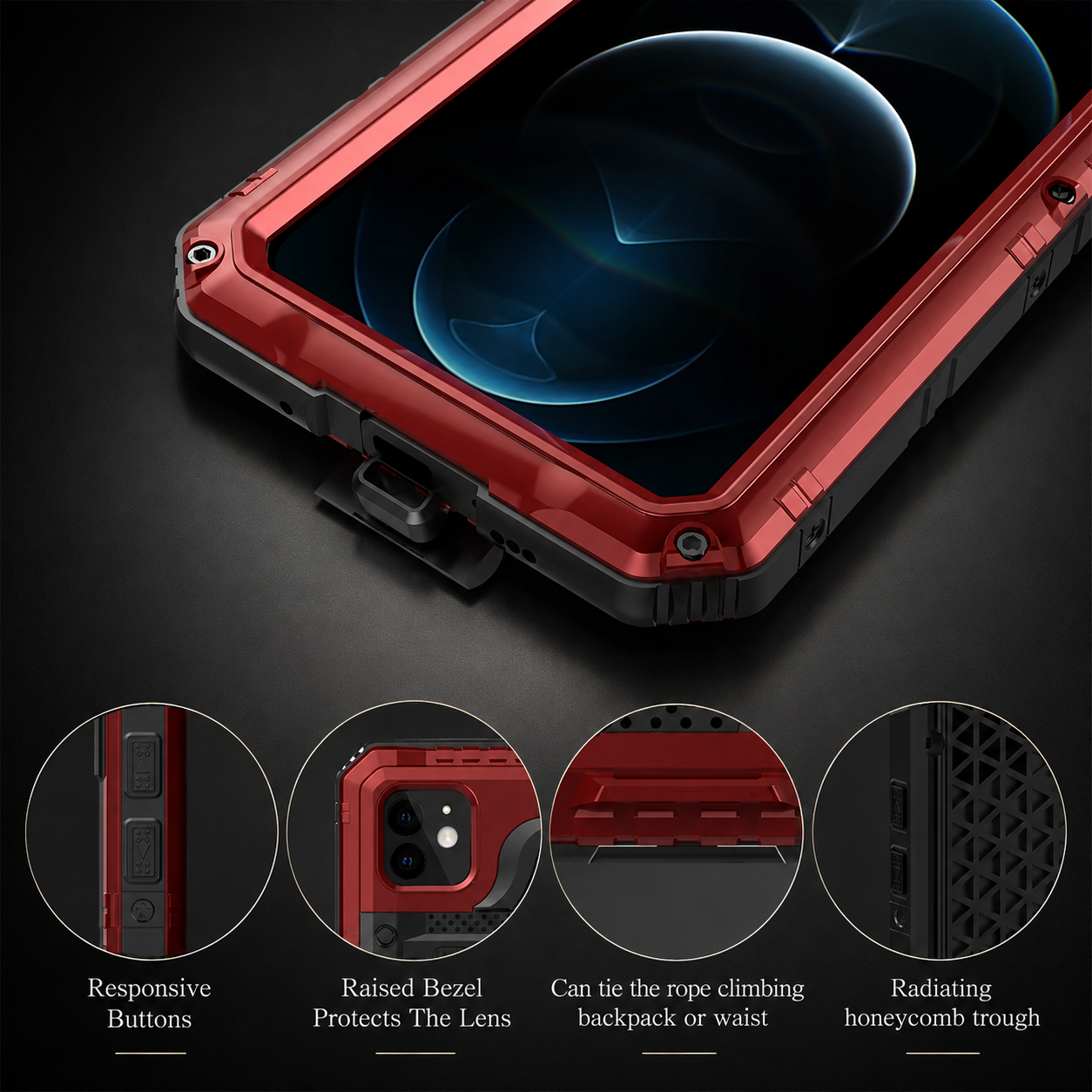 Premium Luxury iPhone Case MagSafe Compatible IP68 Waterproof Aluminum Armor Cover Shockproof Full Body Protection Camera Lens Guard Rugged Design Finish
