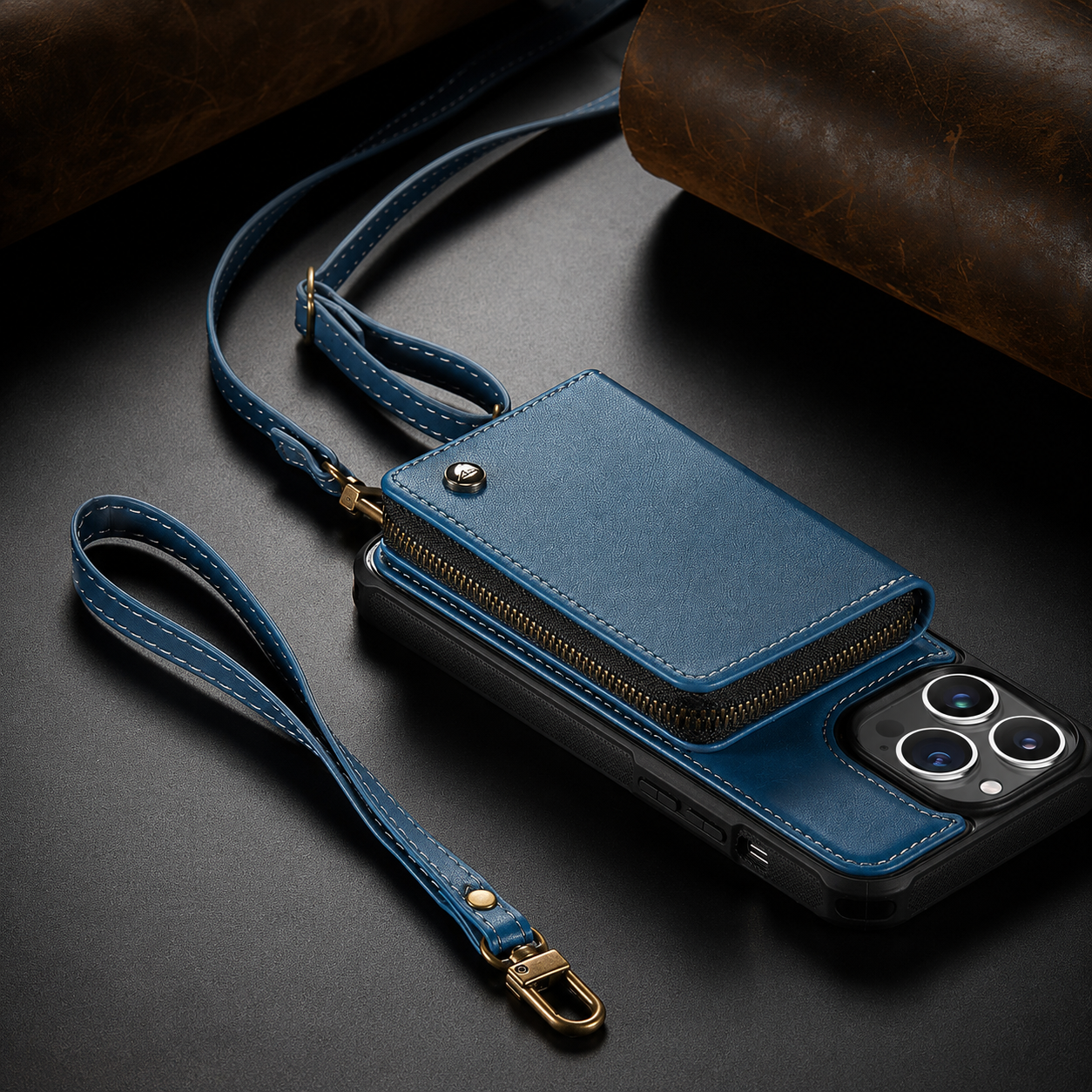 Premium Luxury iPhone Case MagSafe Compatible Leather Crossbody Wallet Cover Card Holder Strap Stand Shockproof Full Body Protection Slim Design Finish
