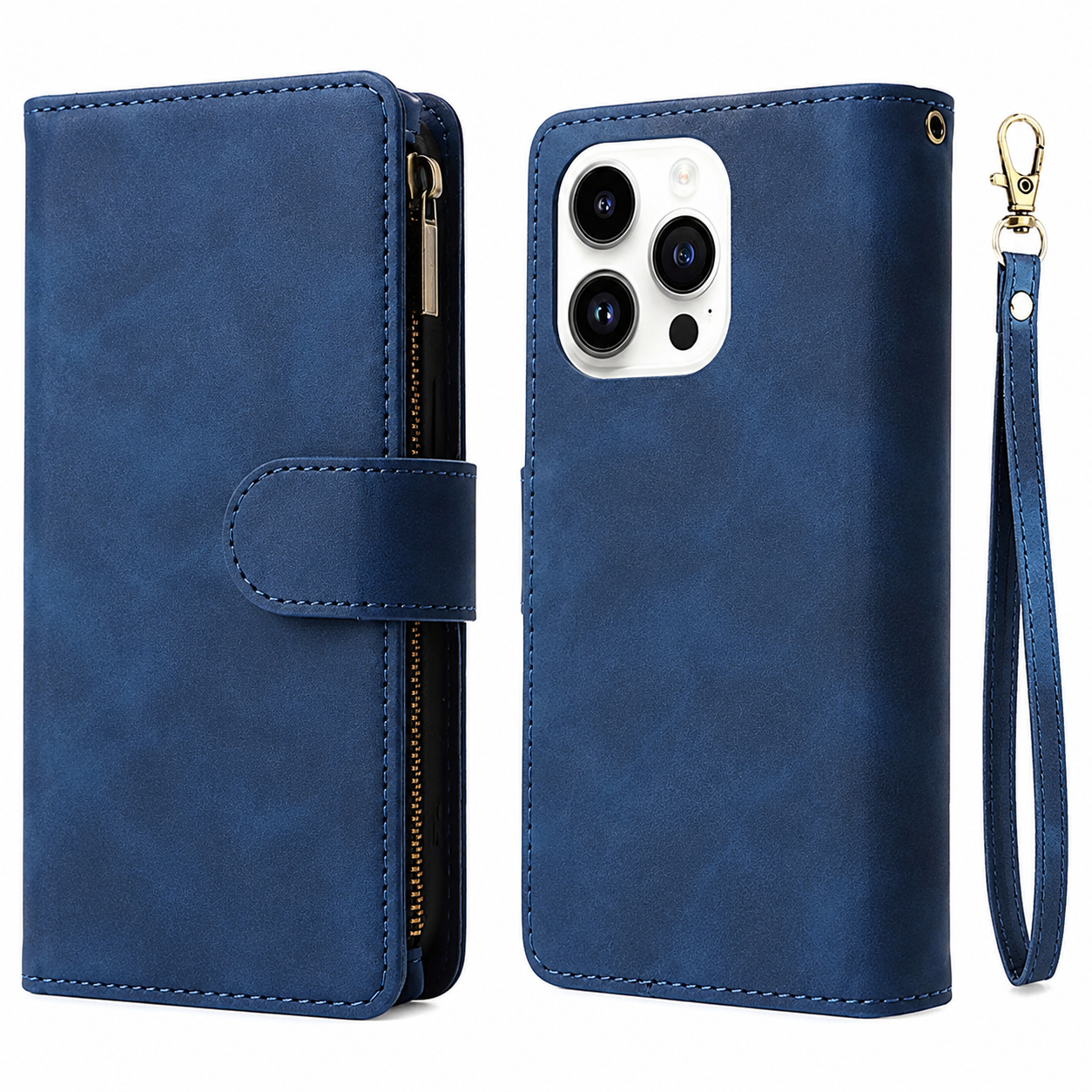 Premium Luxury iPhone Case MagSafe Compatible Leather Wallet Cover Card Holder Magnetic Closure Shockproof Camera Protection Slim Design Finish