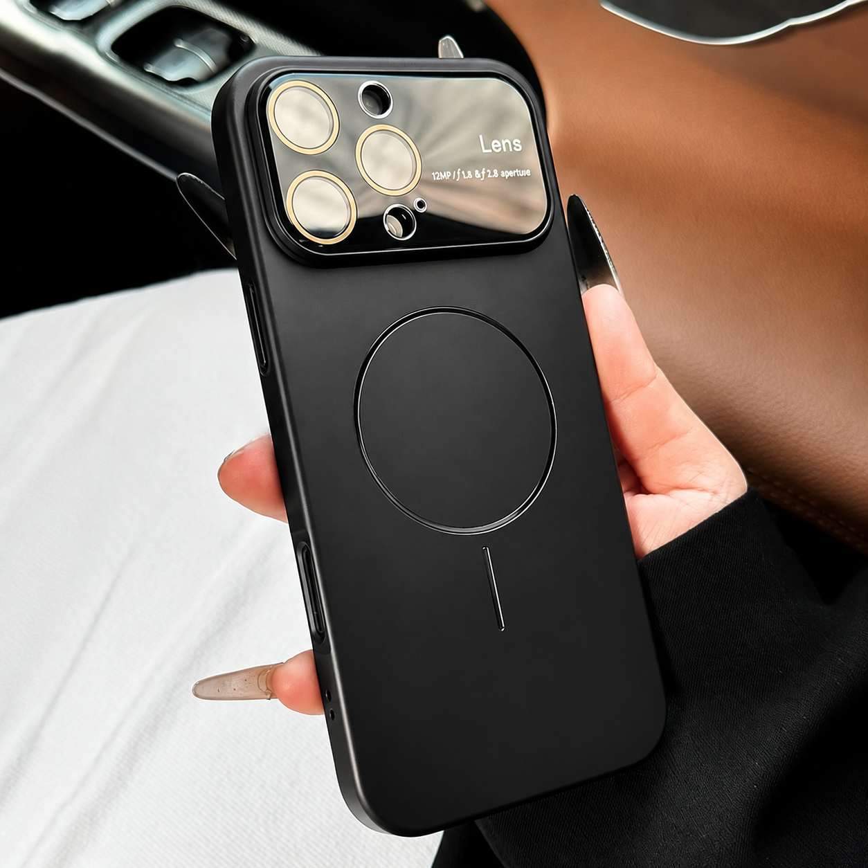 Premium Luxury iPhone Case MagSafe Compatible Matte Magnetic Half Wrapped PC Cover Shockproof Lens Protection Anti Fingerprint Durable Design